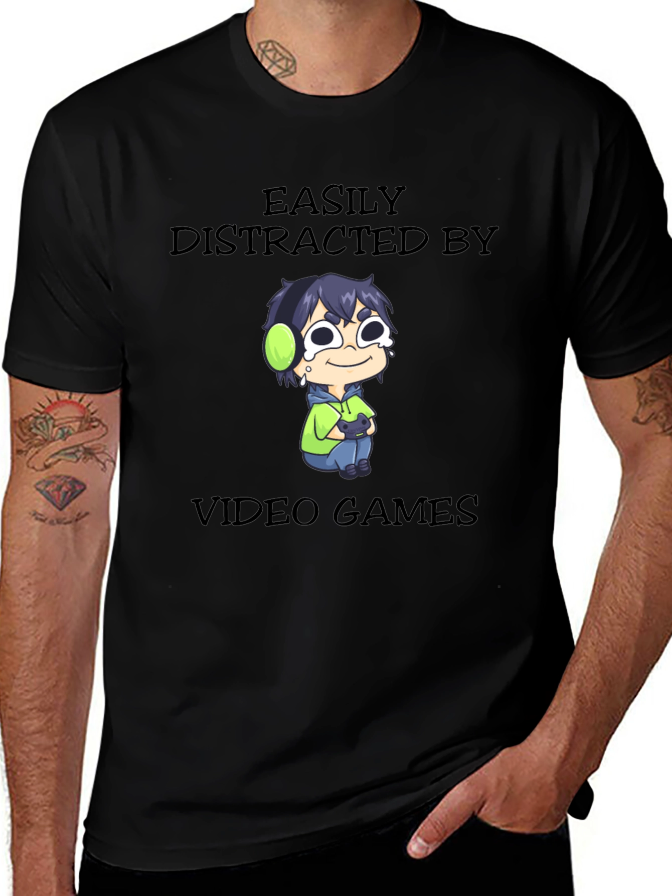 Easily Distracted by Video Games Graphic T-Shirt