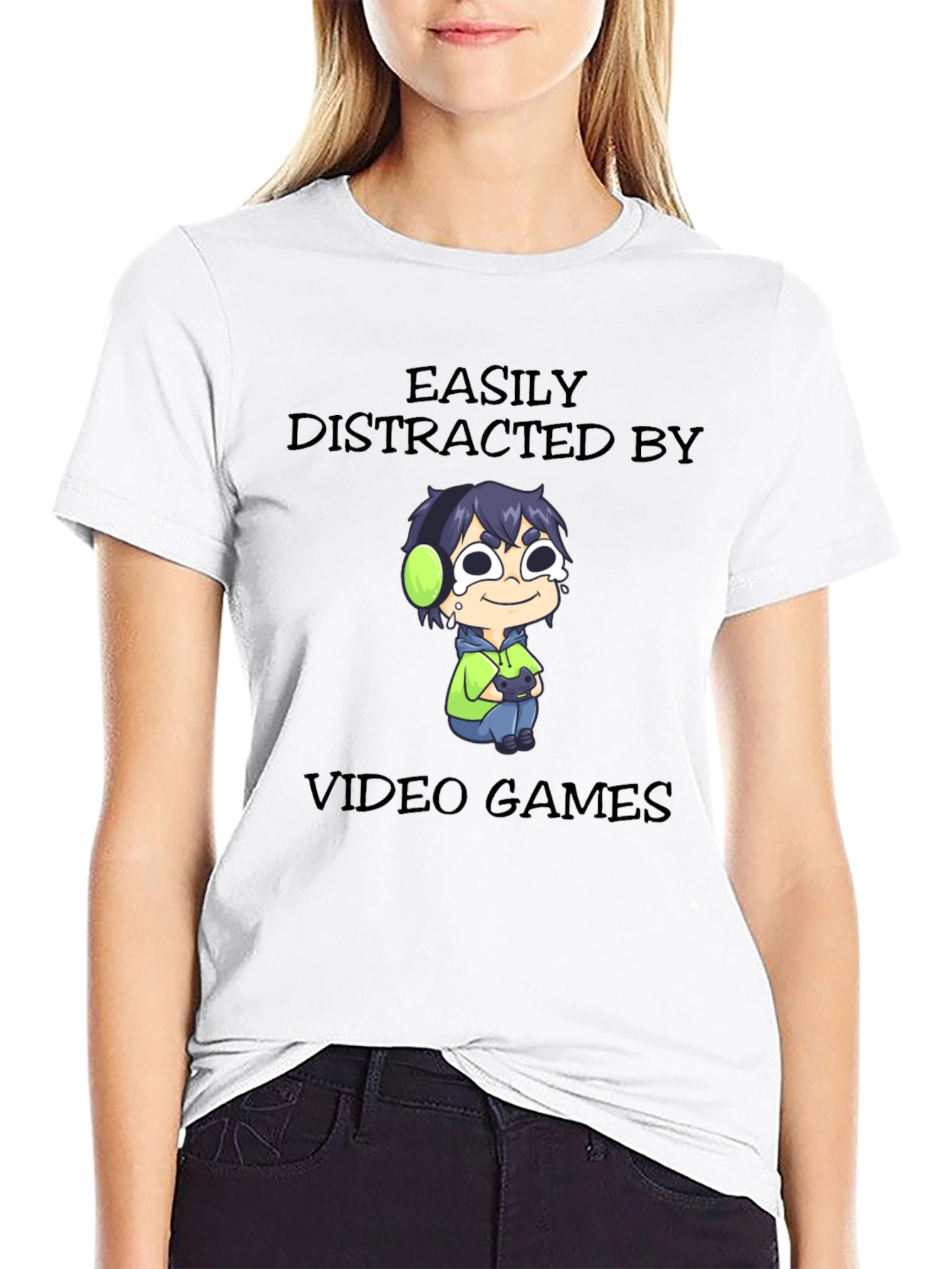 Easily Distracted by Video Games Graphic T-Shirt