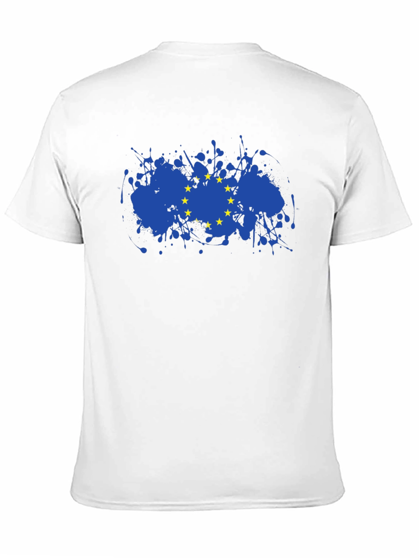 EU Flag Splatter T-Shirt - Black Cotton Blend Tee
