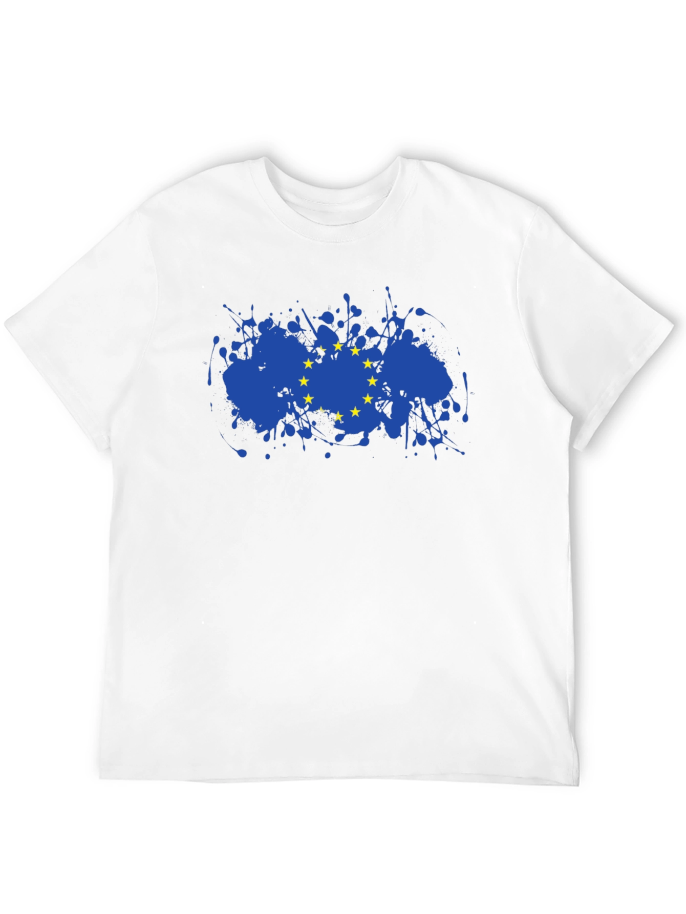 EU Flag Splatter T-Shirt - Black Cotton Blend Tee
