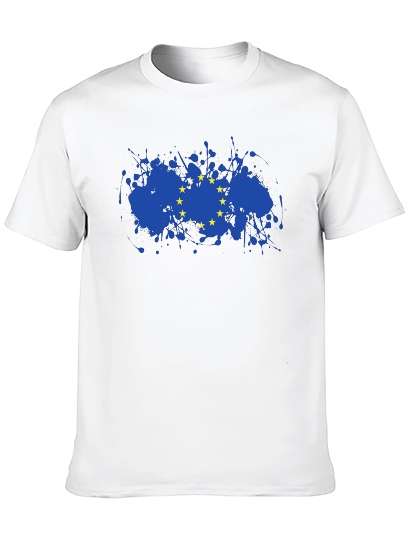 EU Flag Splatter T-Shirt - Black Cotton Blend Tee