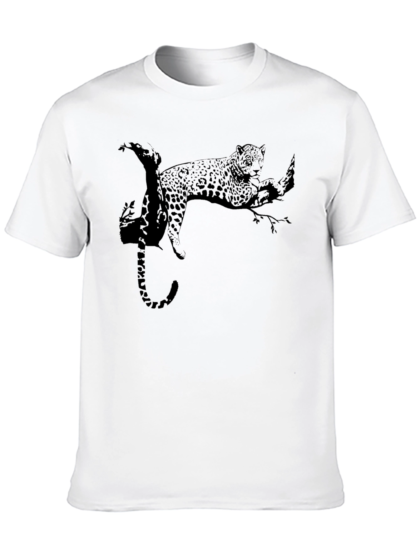Cool Black Leopard Print Mens T-Shirt