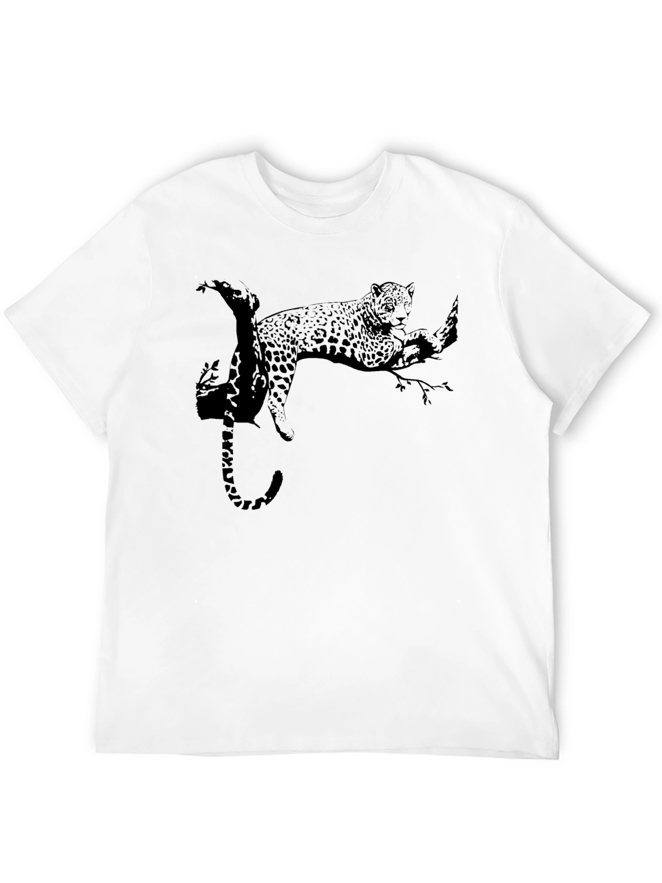 Cool Black Leopard Print Mens T-Shirt