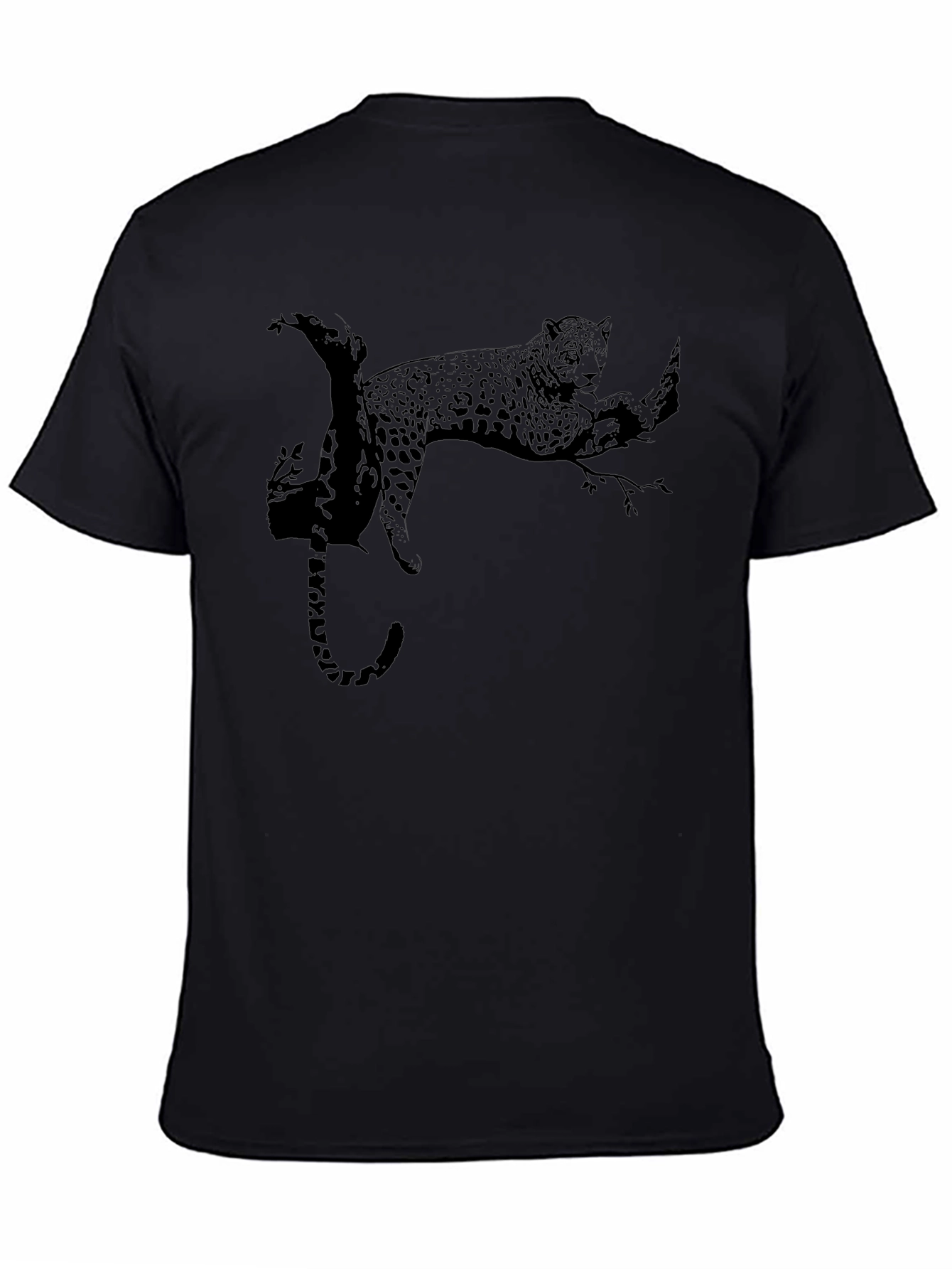 Cool Black Leopard Print Mens T-Shirt