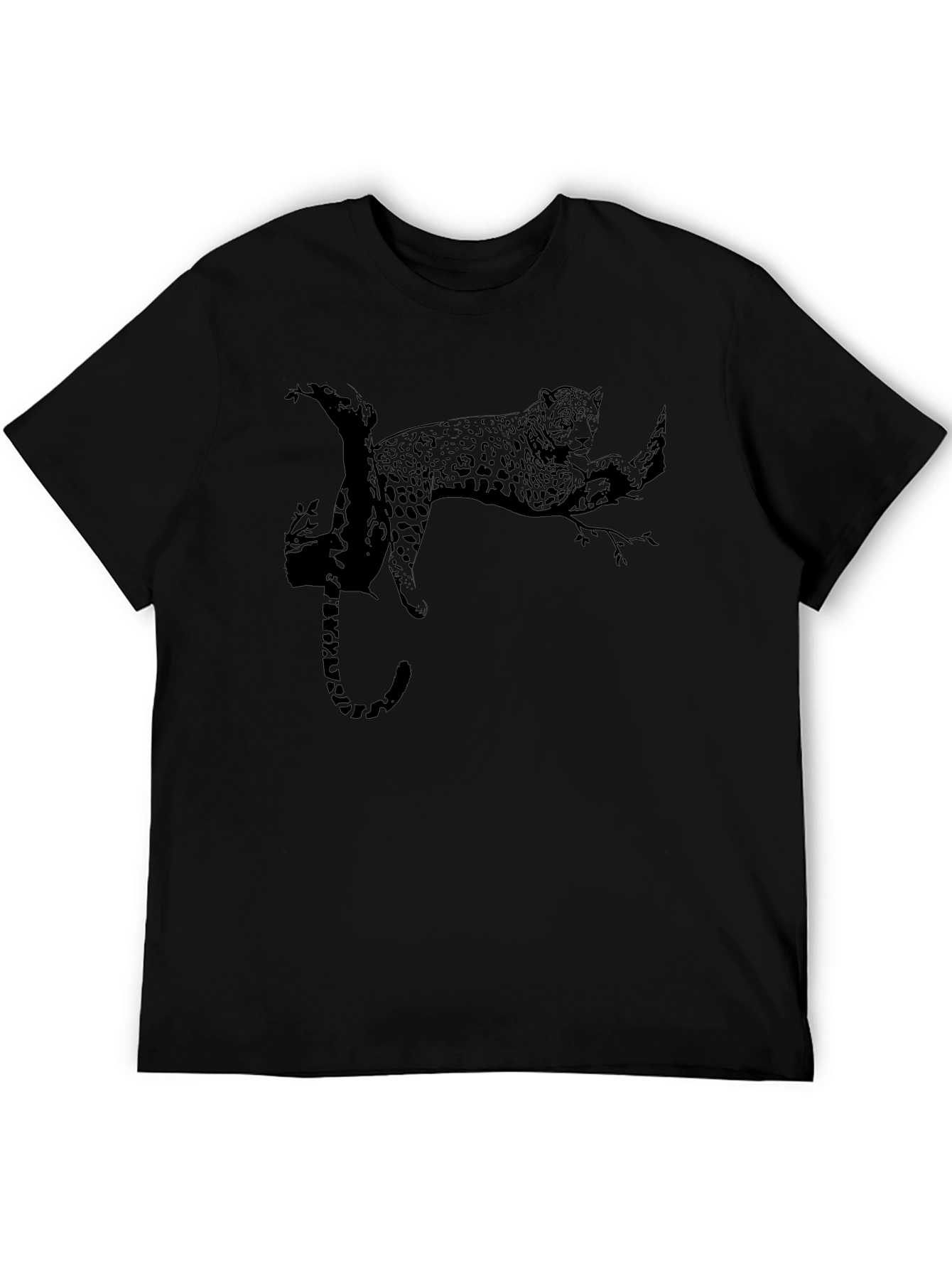 Cool Black Leopard Print Mens T-Shirt