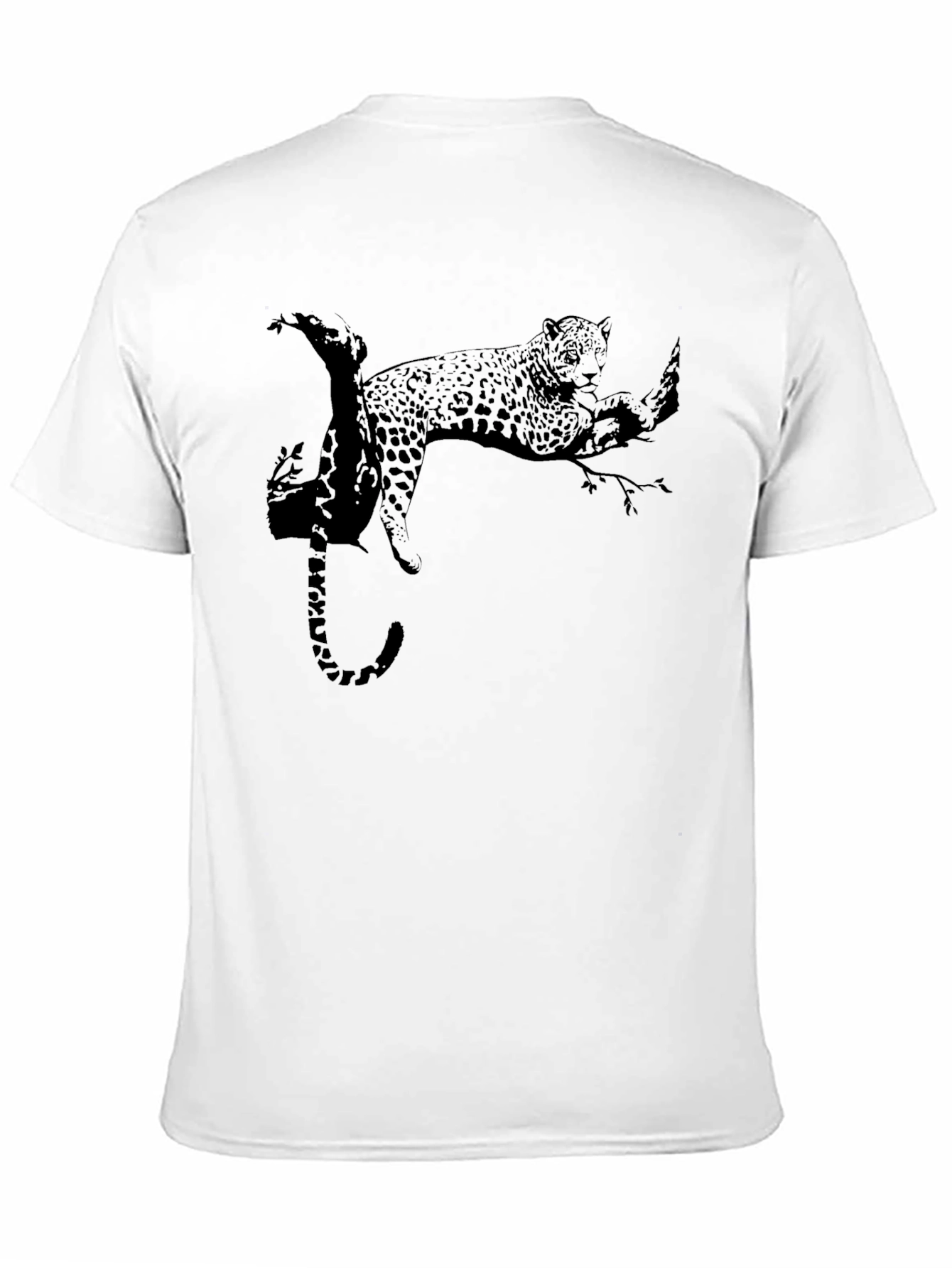 Cool Black Leopard Print Mens T-Shirt