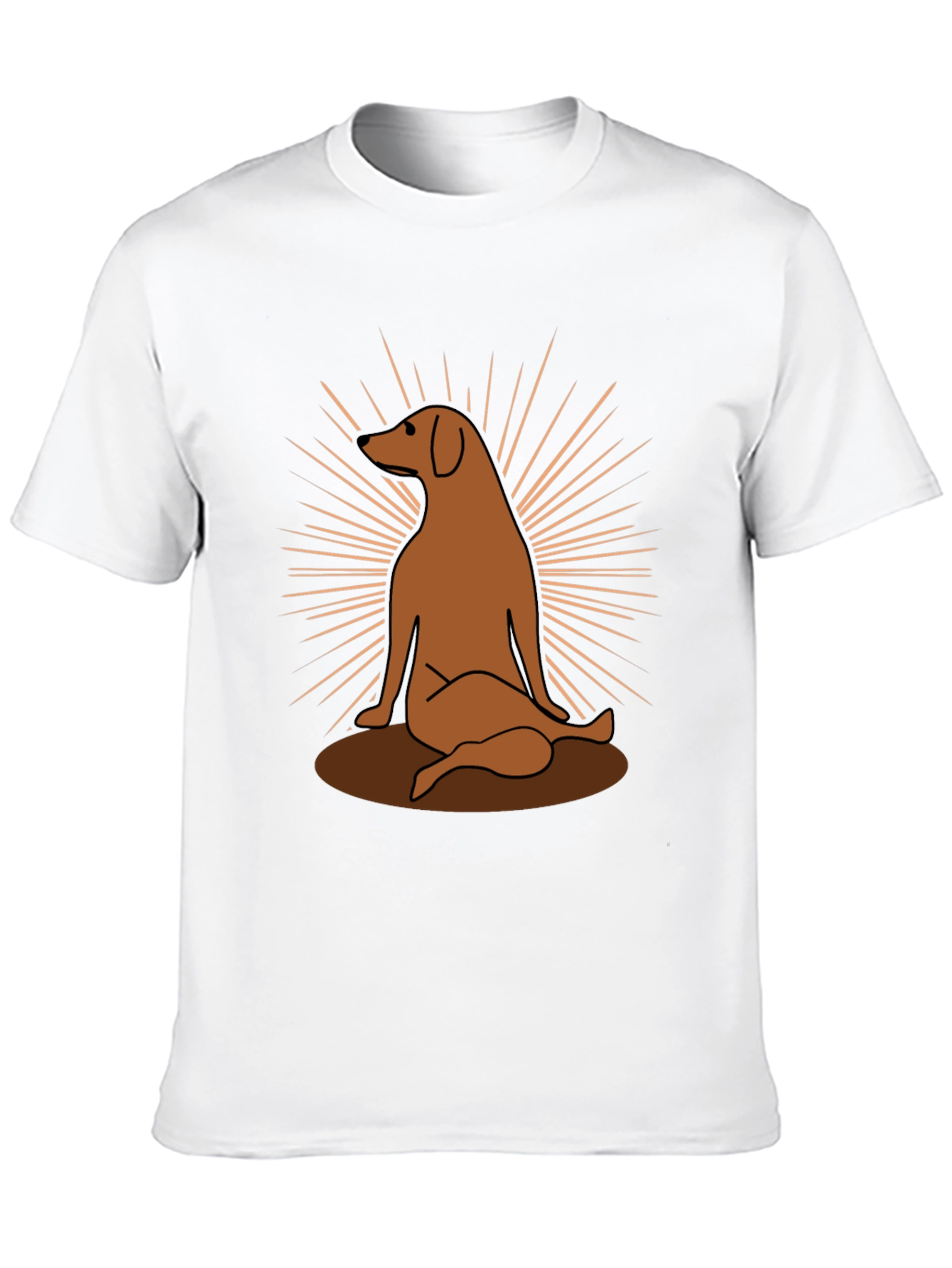 Dog Sunburst Graphic Print Black T-Shirt