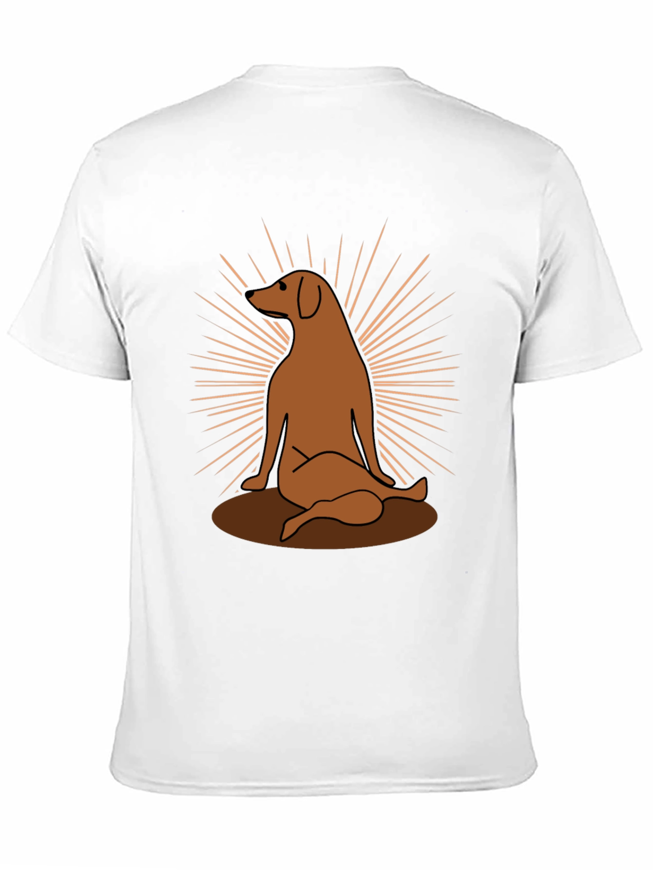 Dog Sunburst Graphic Print Black T-Shirt