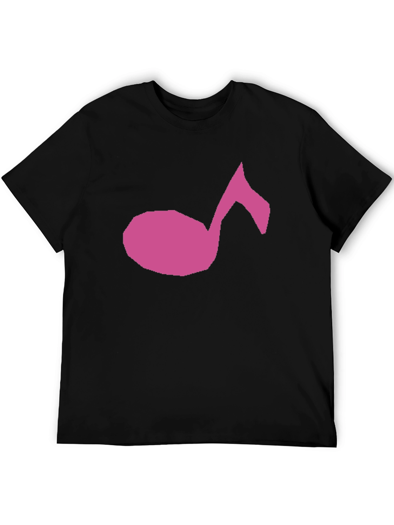 Music Note Graphic Tee - Black Cotton T-Shirt