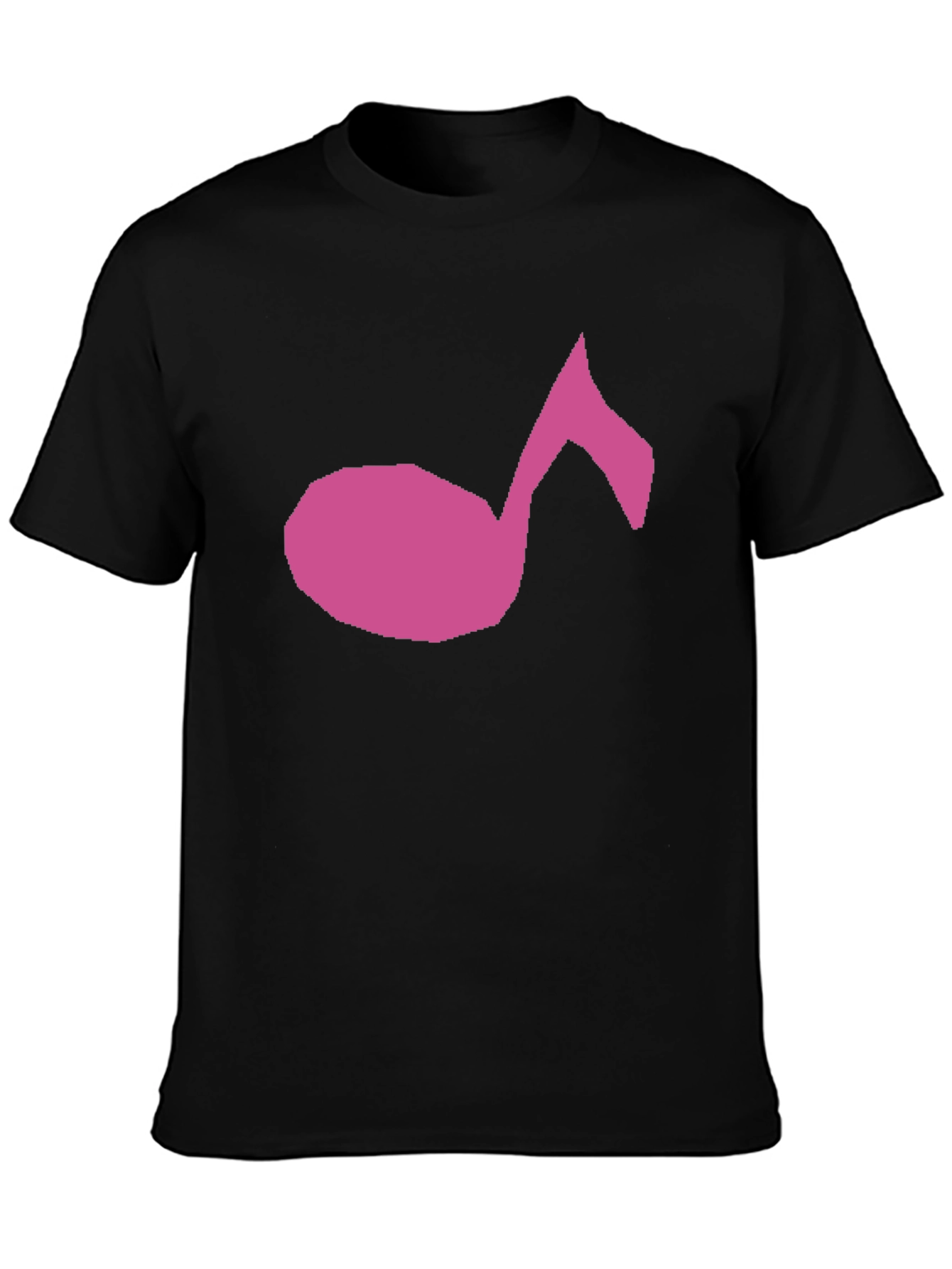 Music Note Graphic Tee - Black Cotton T-Shirt