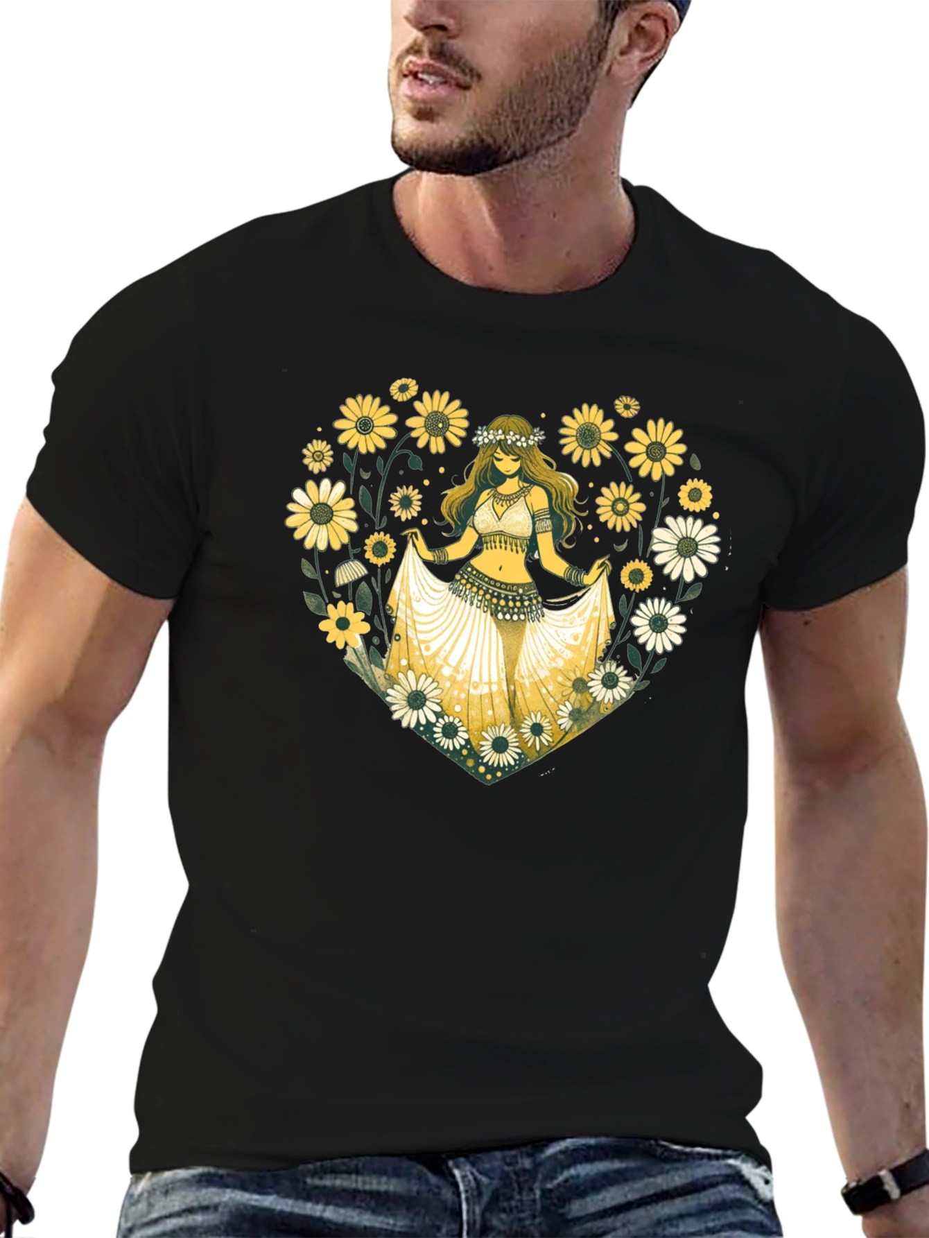 Sunflower Belly Dancer Graphic T-Shirt