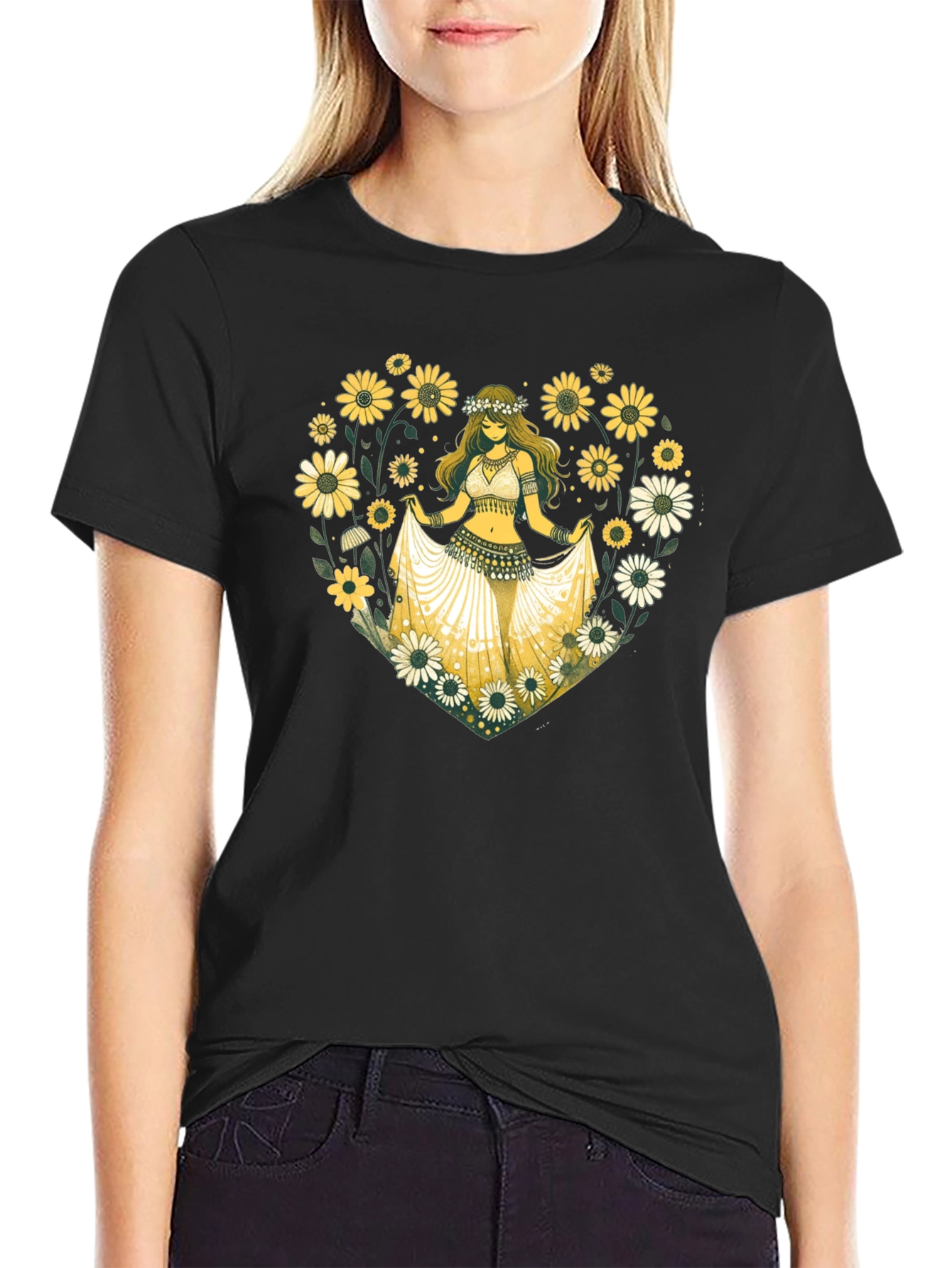 Sunflower Belly Dancer Graphic T-Shirt