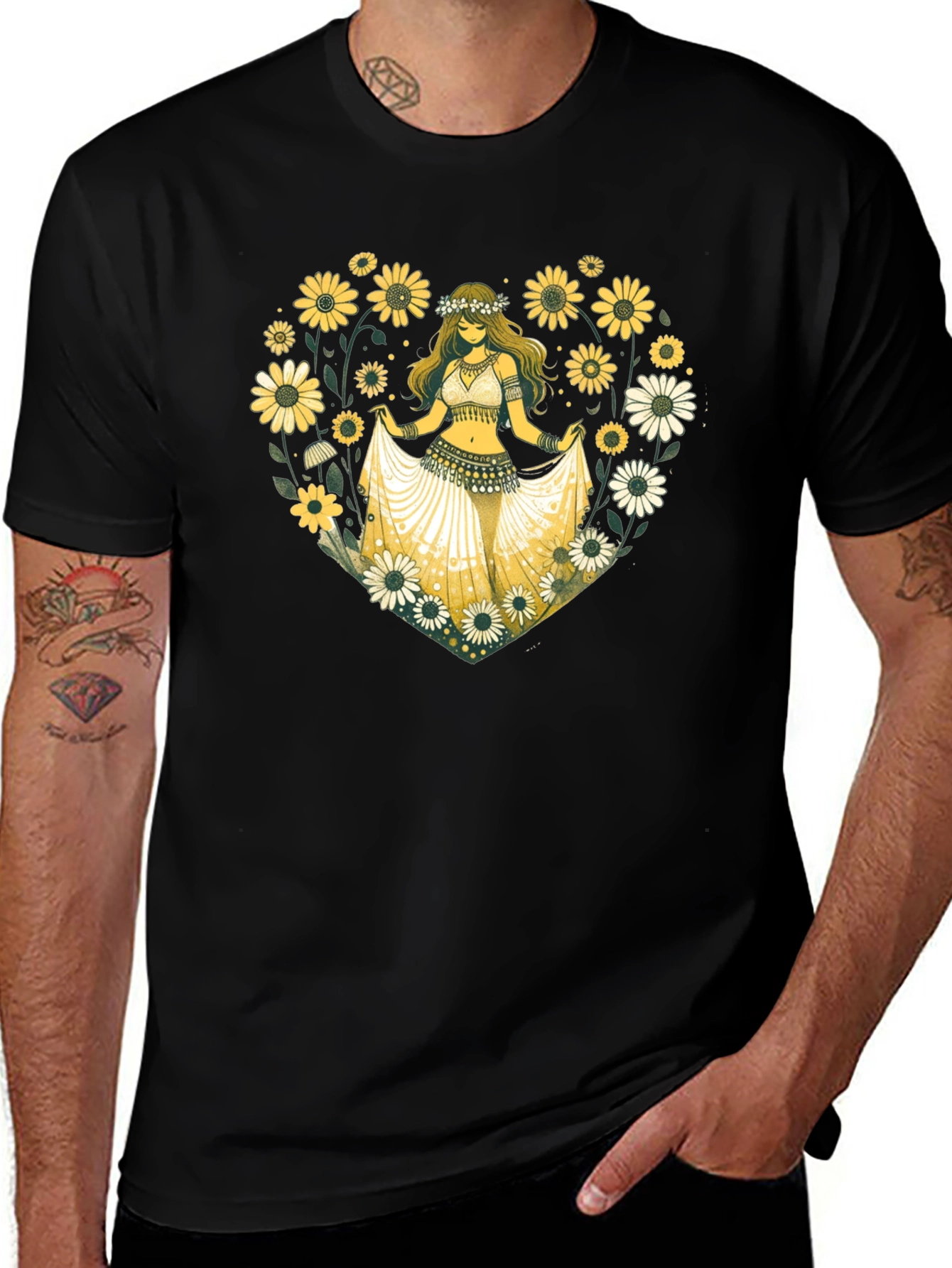 Sunflower Belly Dancer Graphic T-Shirt