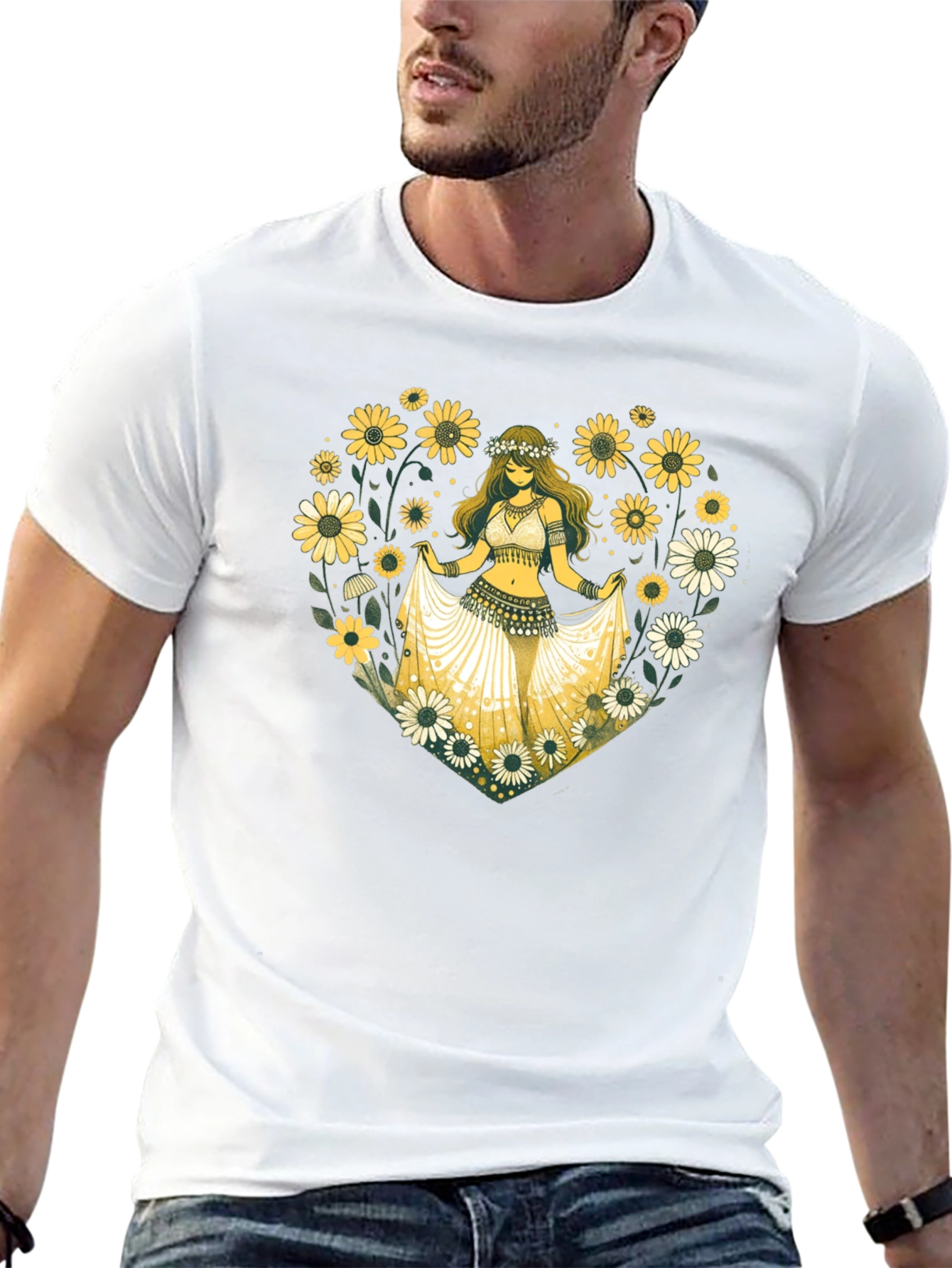 Sunflower Belly Dancer Graphic T-Shirt