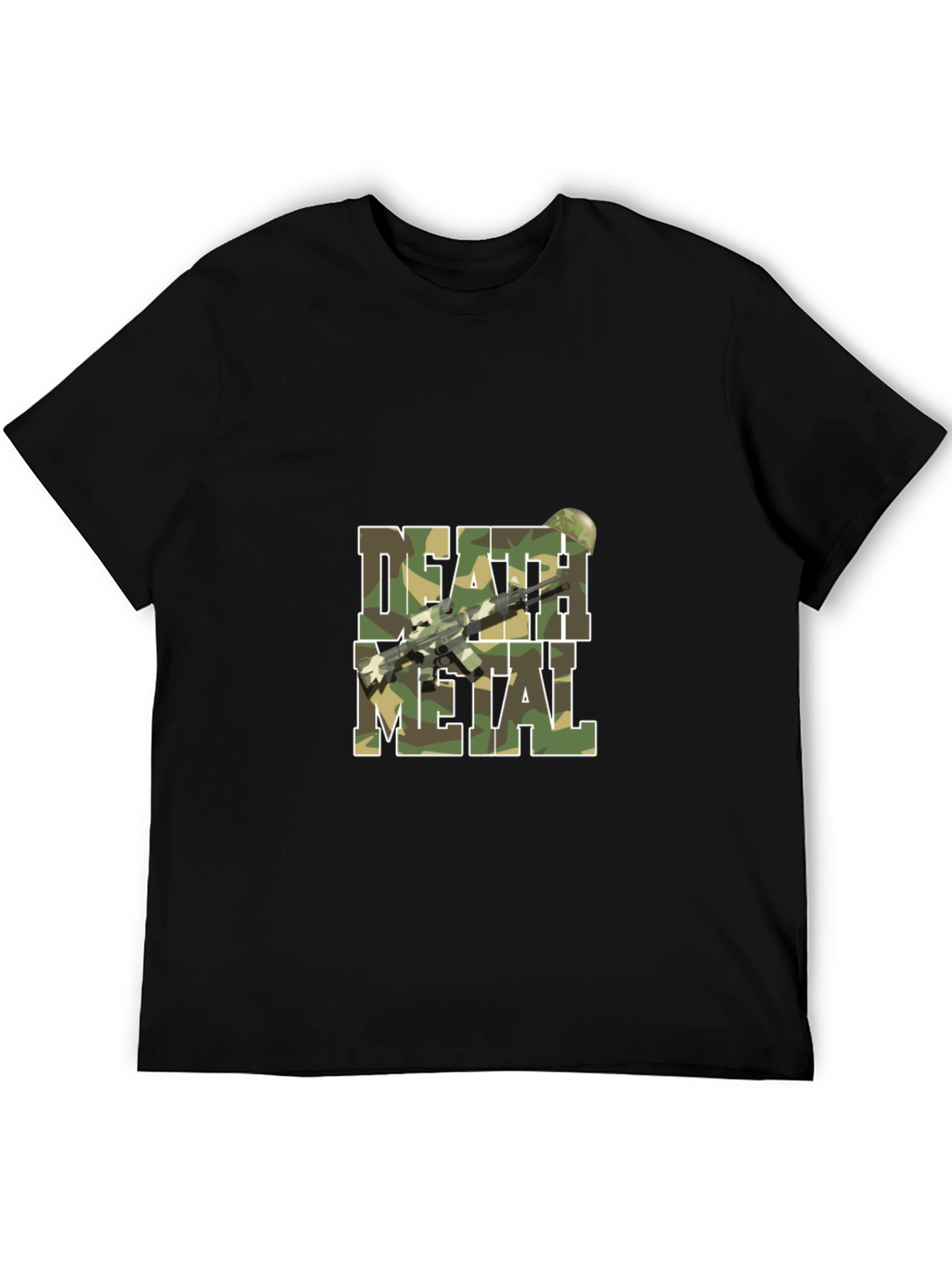 Death Metal Camo T-Shirt with Rifle