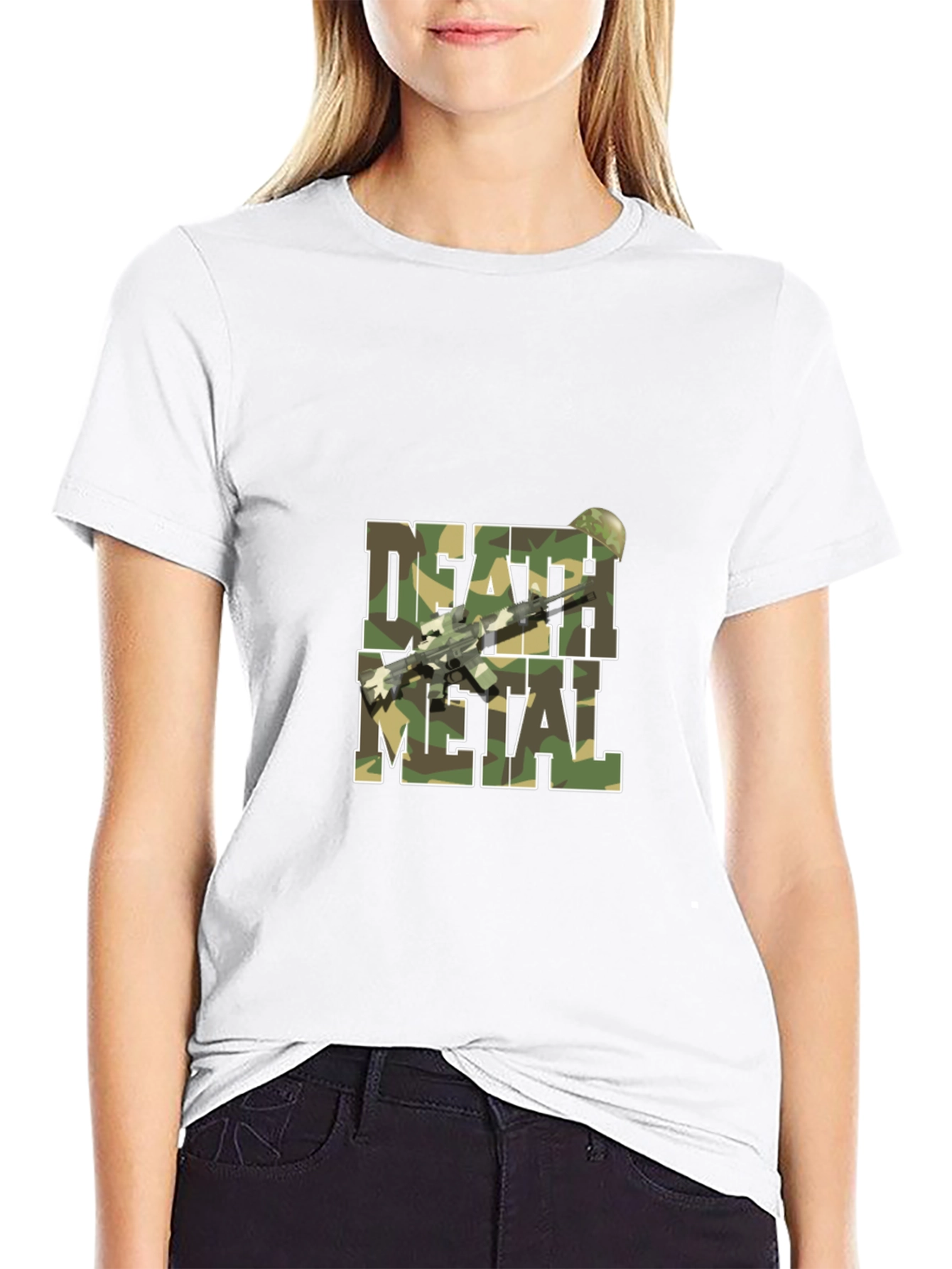 Death Metal Camo T-Shirt with Rifle