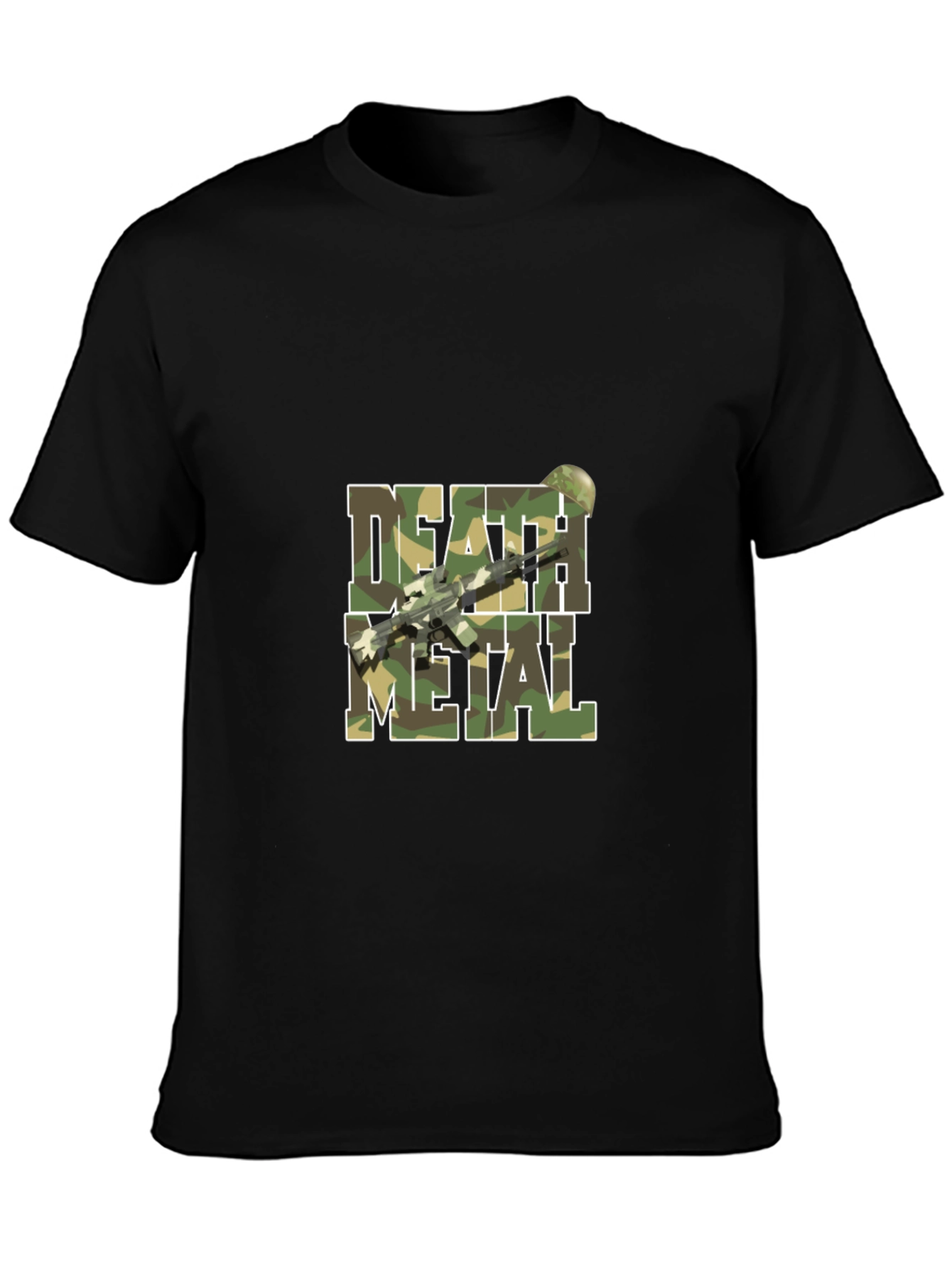 Death Metal Camo T-Shirt with Rifle