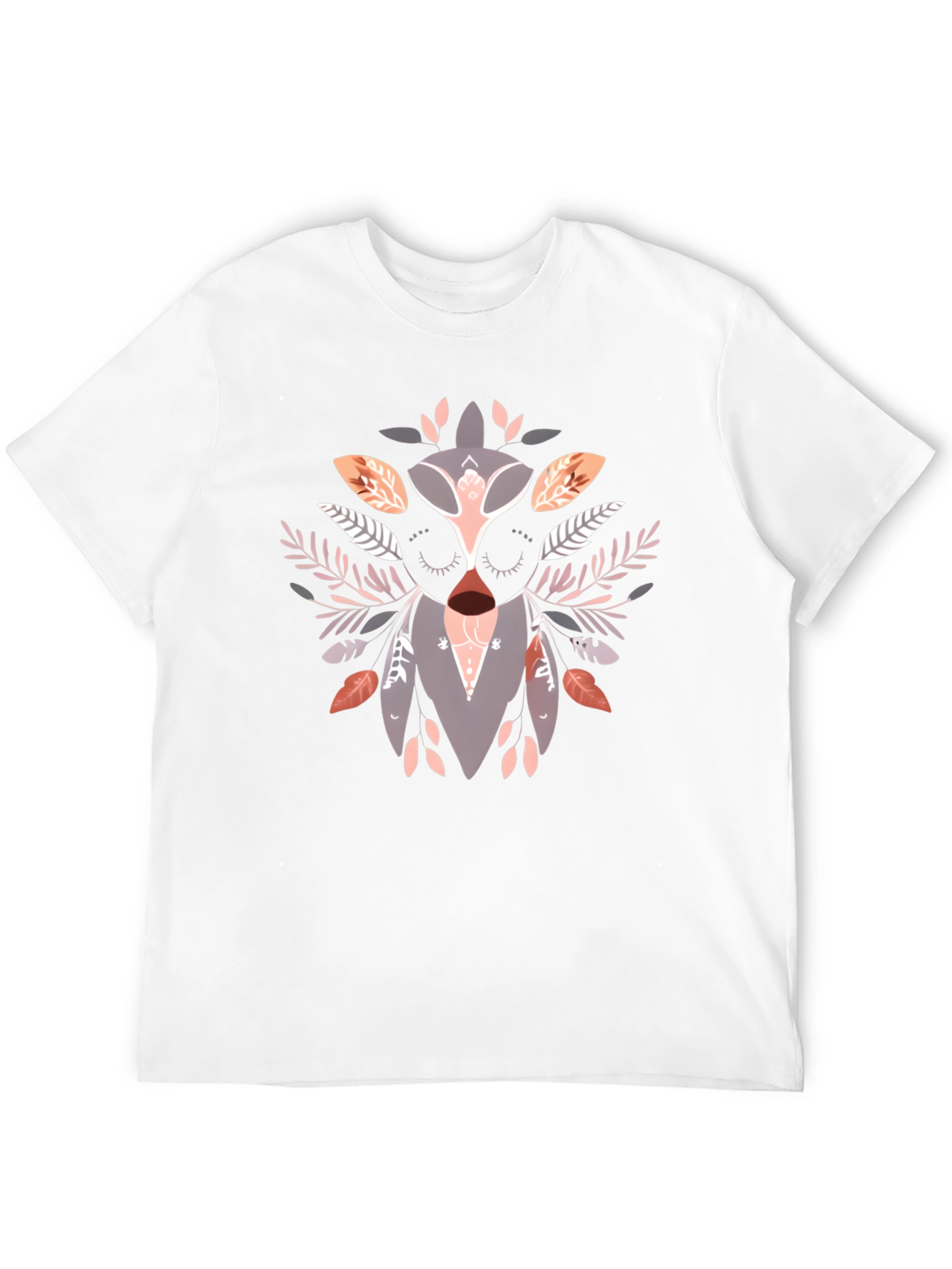 Artistic Owl Graphic Print Black T-Shirt
