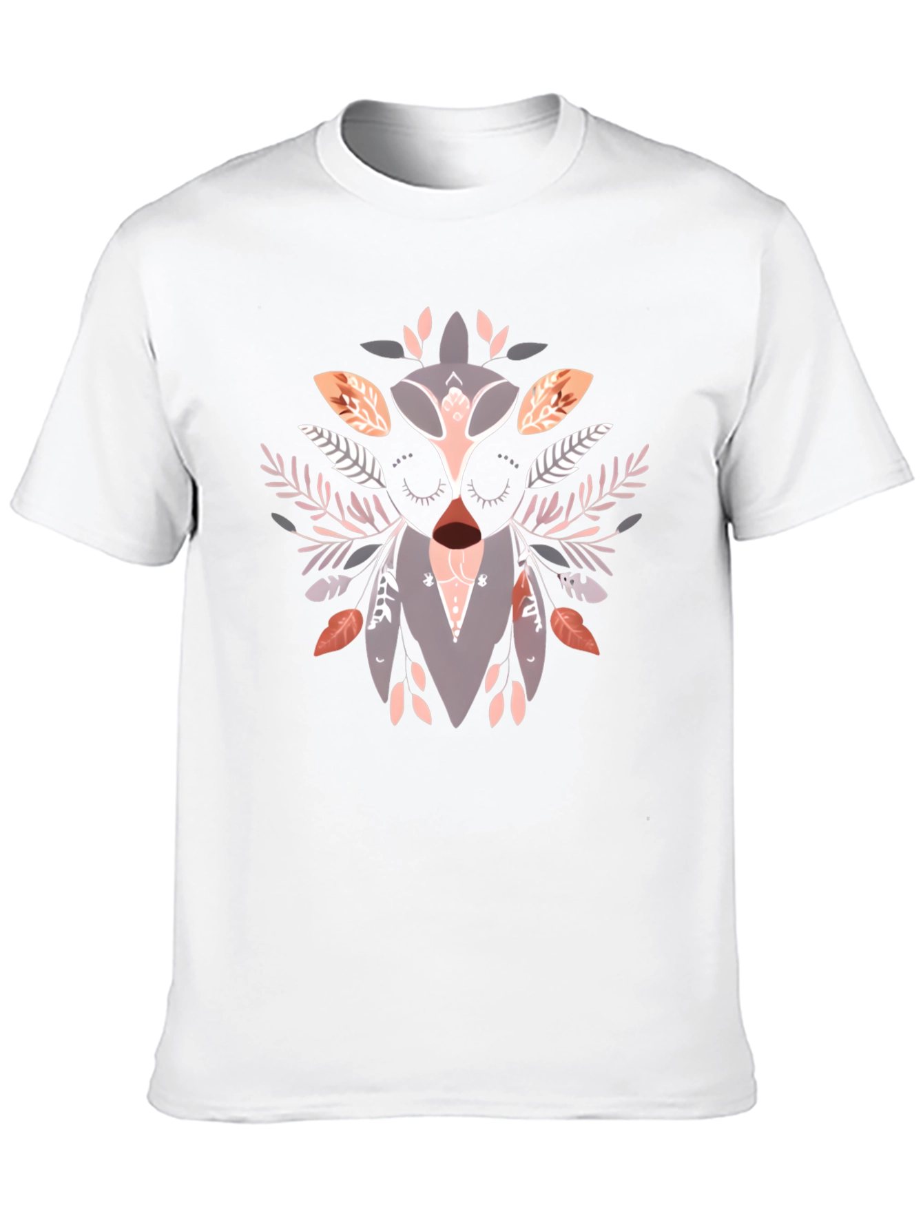 Artistic Owl Graphic Print Black T-Shirt