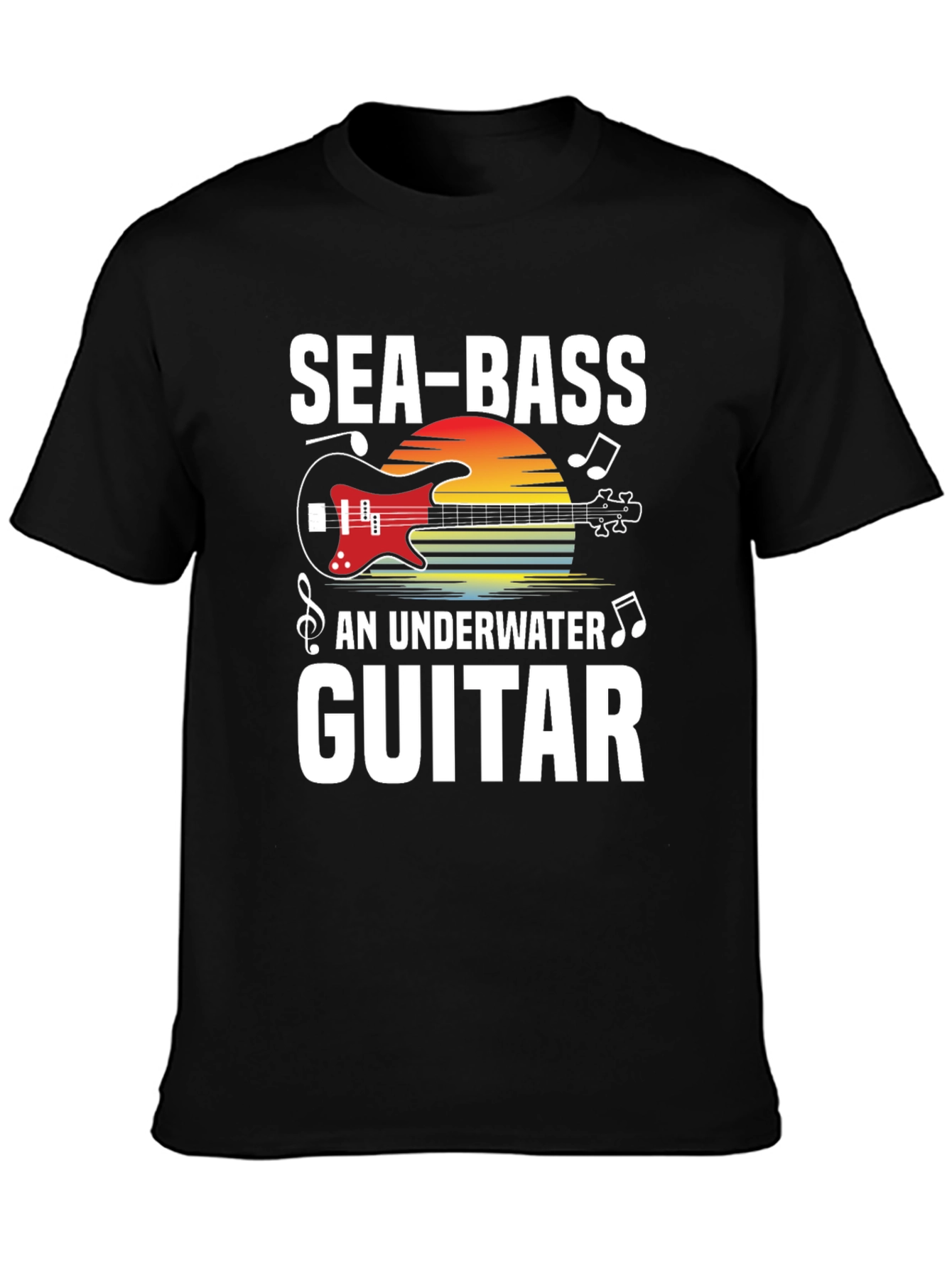 Sea-Bass Underwater Guitar T-Shirt - Music Lover Tee