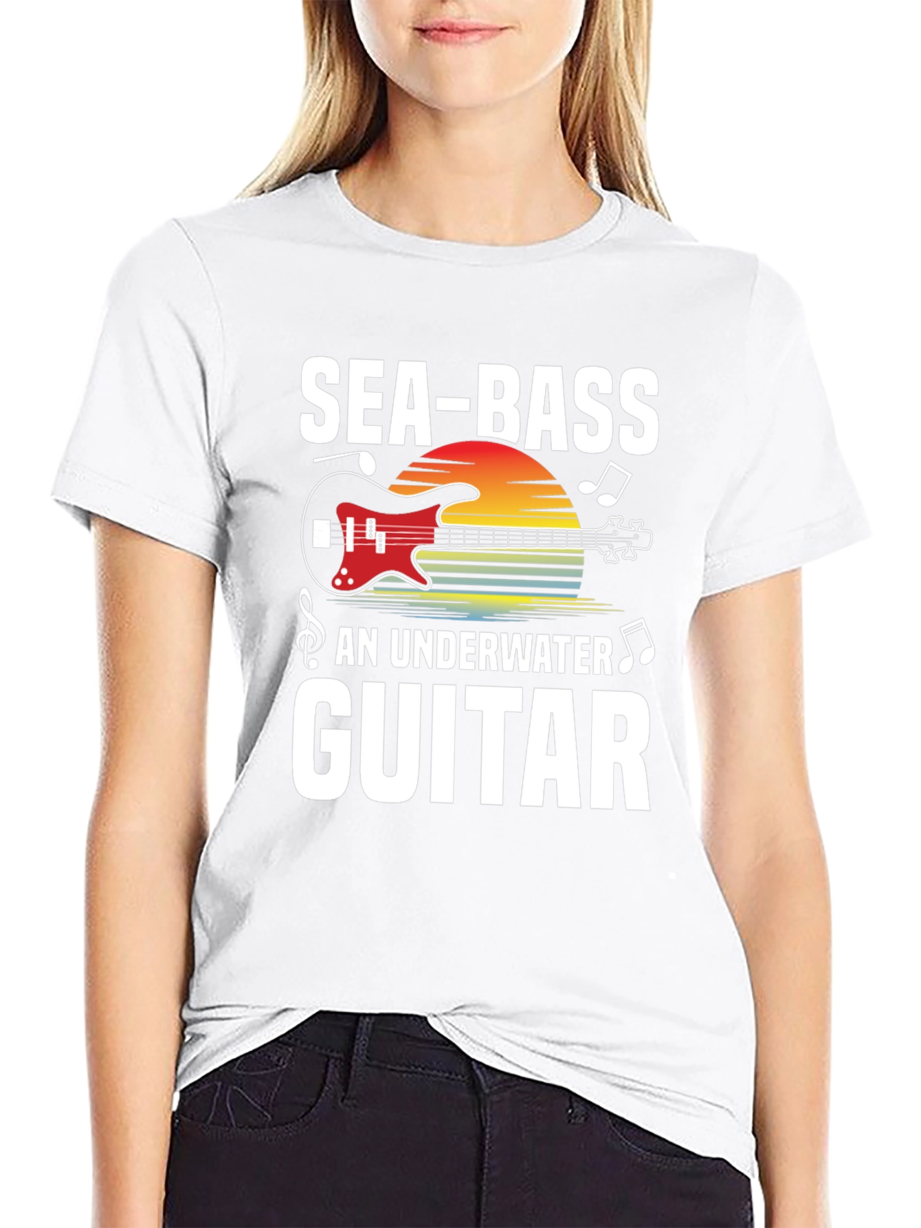 Sea-Bass Underwater Guitar T-Shirt - Music Lover Tee