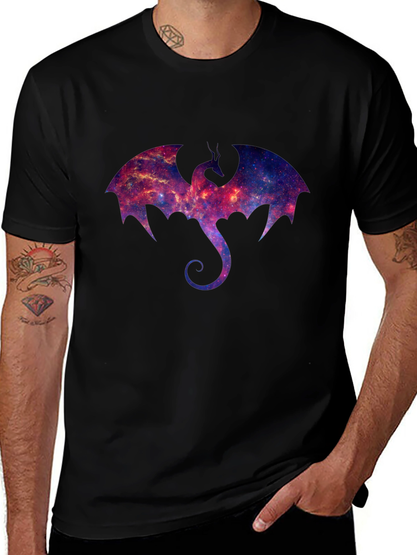 Galaxy Dragon Graphic T-Shirt