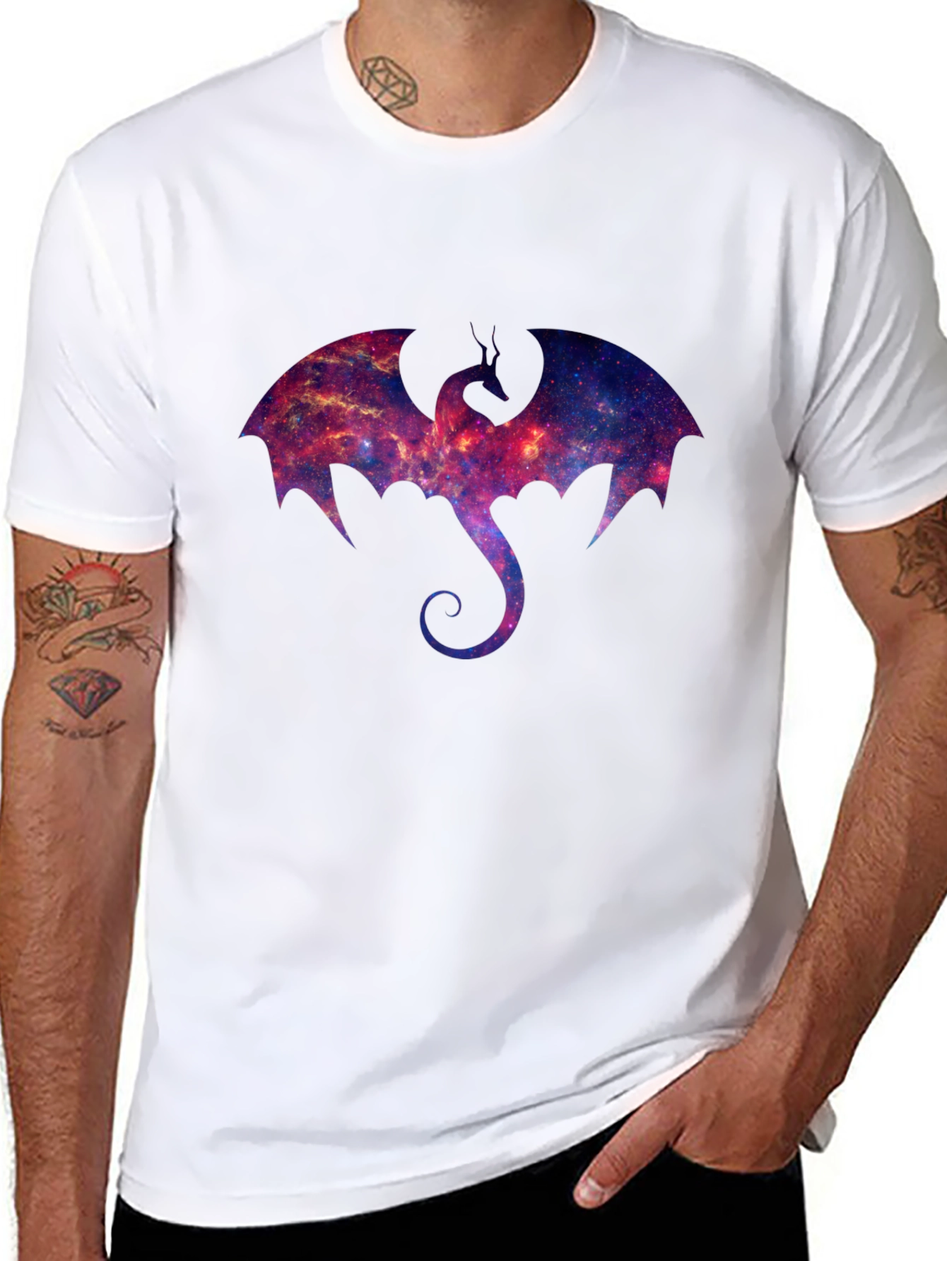 Galaxy Dragon Graphic T-Shirt