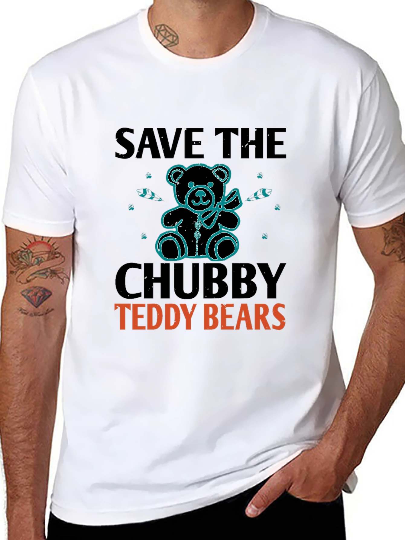 Save the Chubby Teddy Bears Graphic T-Shirt
