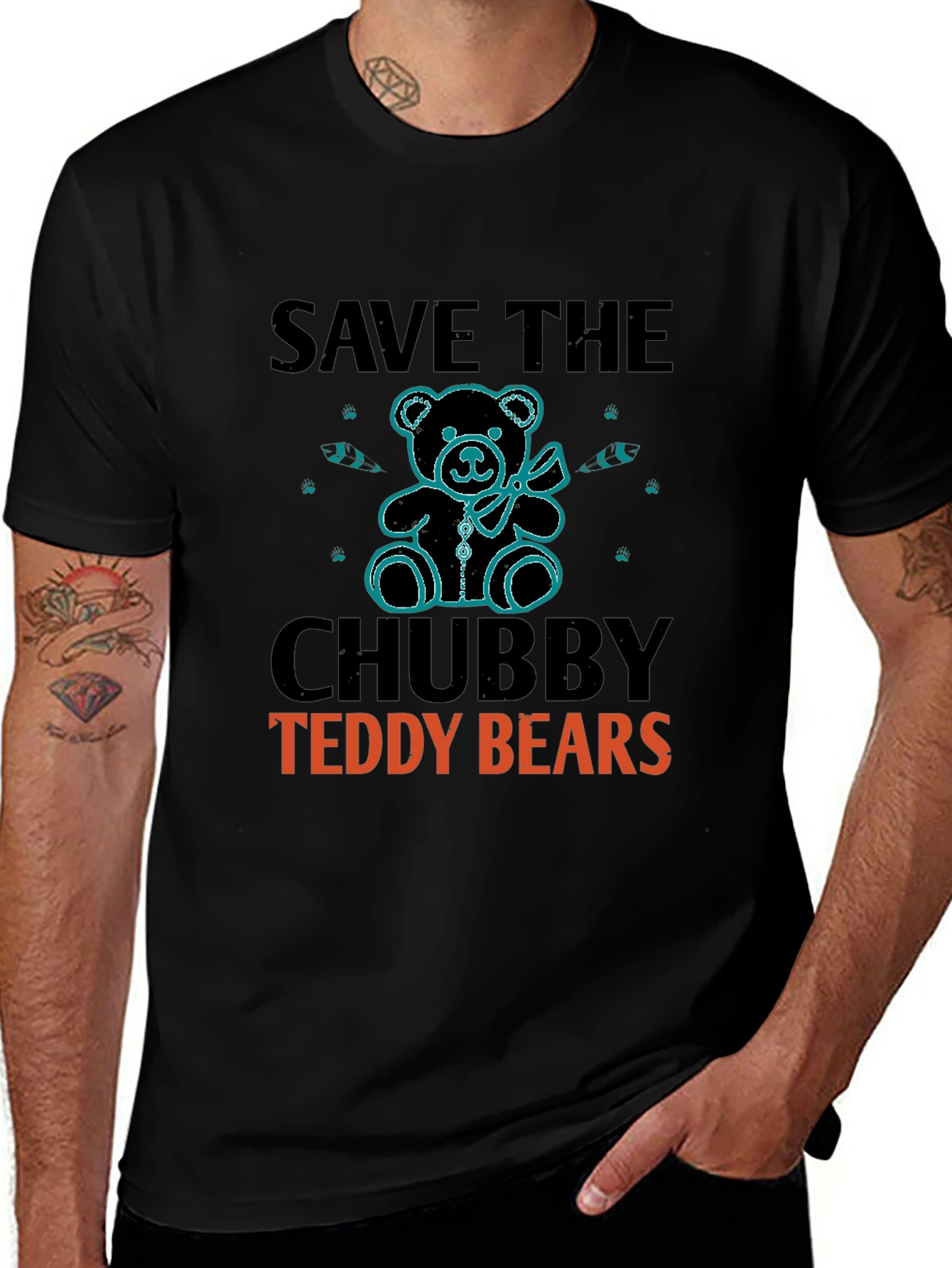 Save the Chubby Teddy Bears Graphic T-Shirt