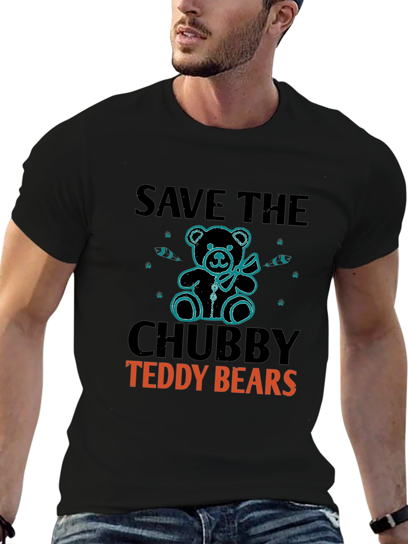 Save the Chubby Teddy Bears Graphic T-Shirt