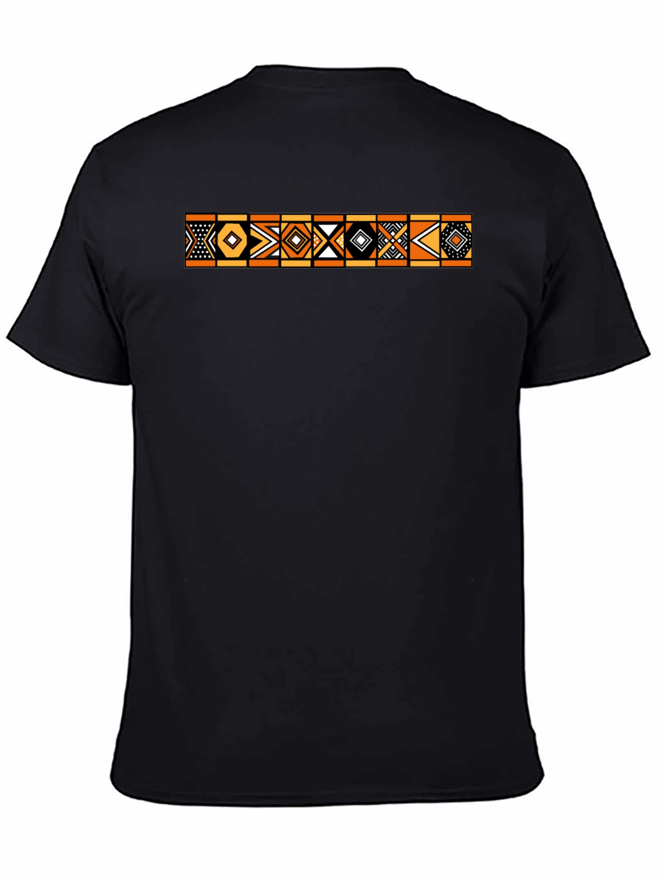 Geometric Patterned Black T-Shirt