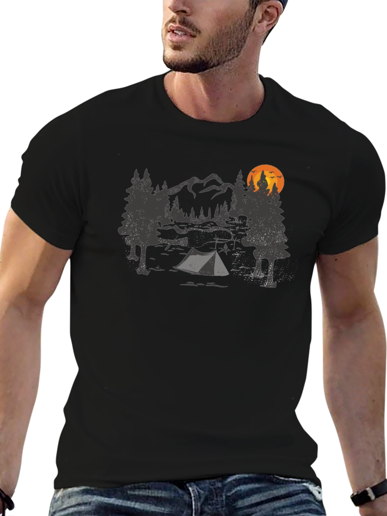 Camping Adventure Graphic Tee - Mountain & Tent