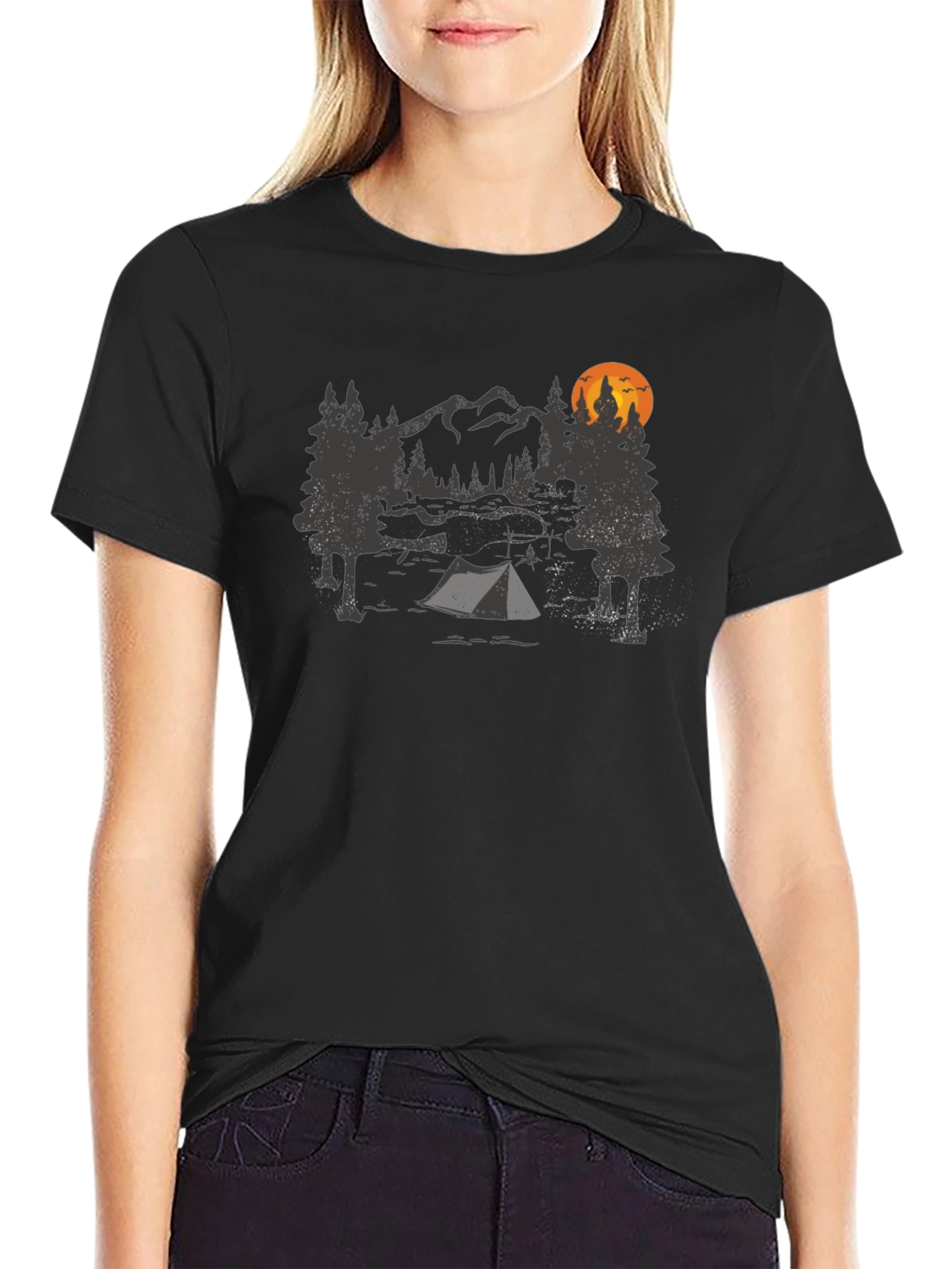 Camping Adventure Graphic Tee - Mountain & Tent