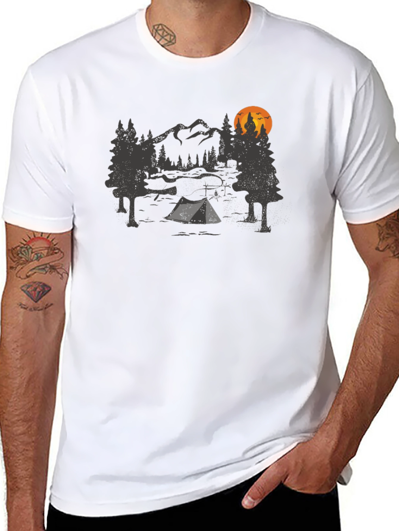 Camping Adventure Graphic Tee - Mountain & Tent