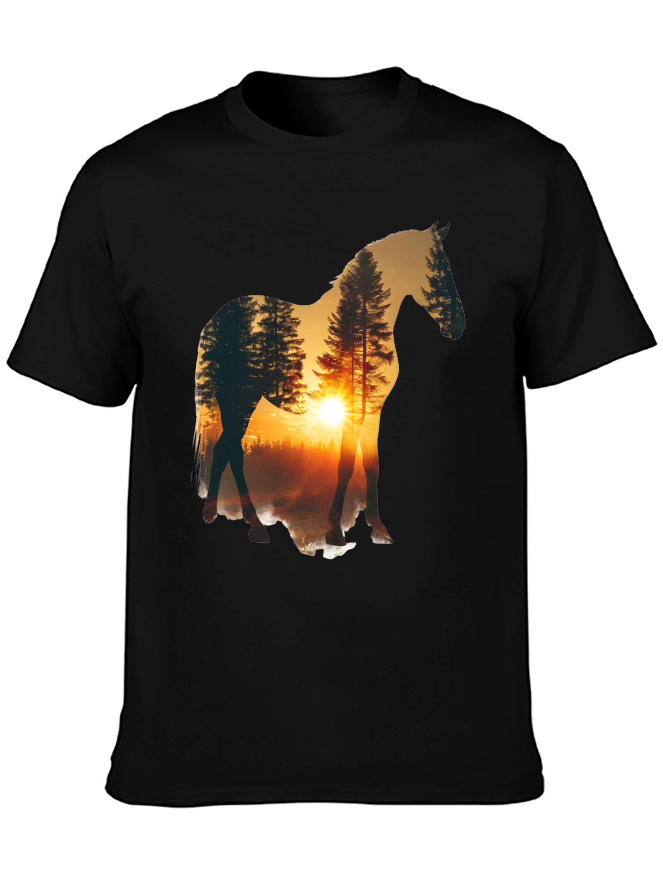 Horse Silhouette Nature Scene T-Shirt