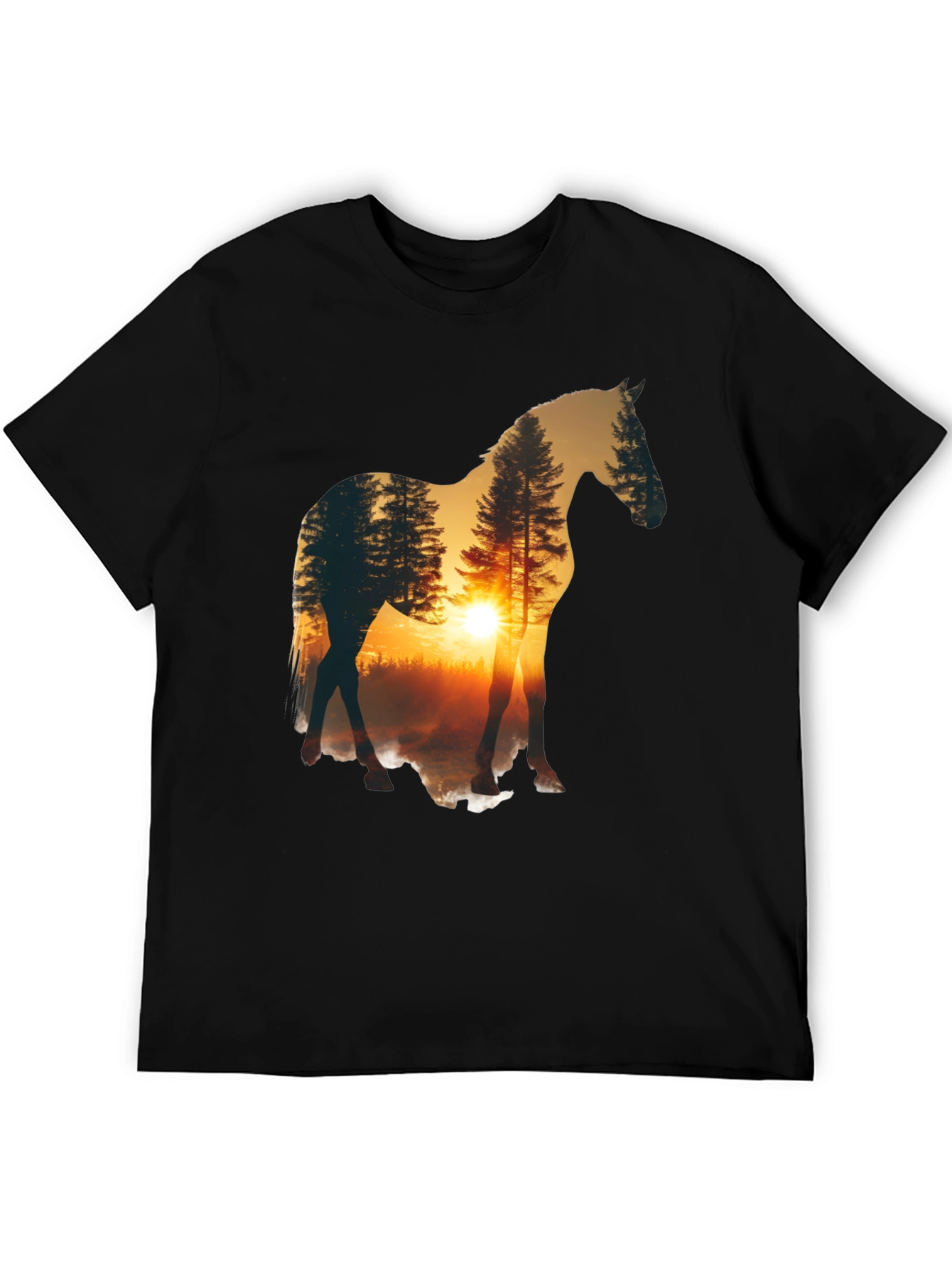 Horse Silhouette Nature Scene T-Shirt