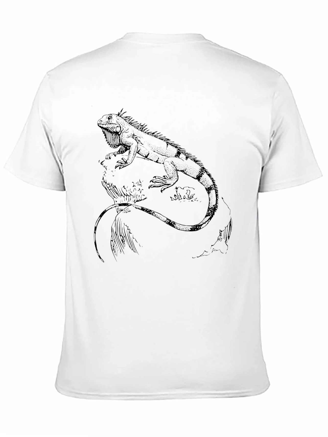 Iguana Graphic Print Black Tee