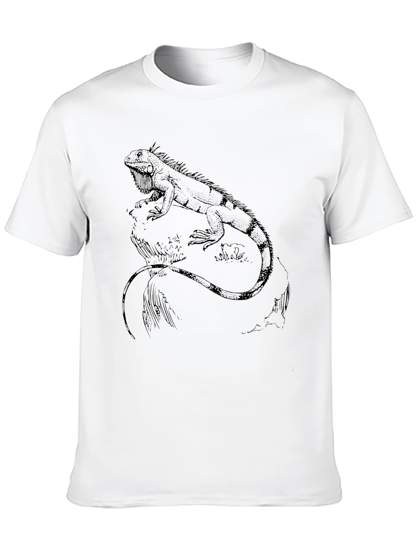 Iguana Graphic Print Black Tee