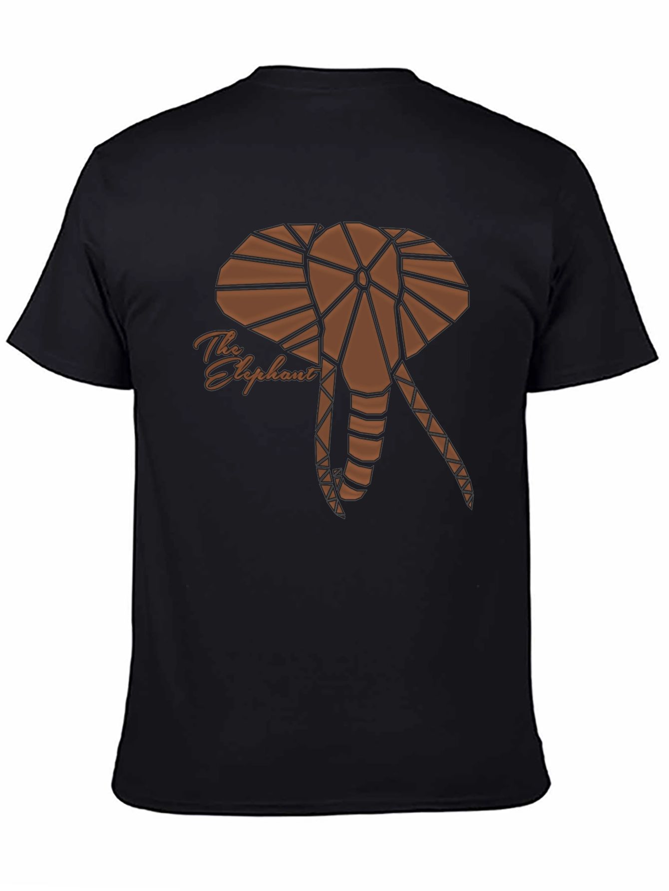 Geometric Elephant Graphic Tee - Stylish Black T-Shirt