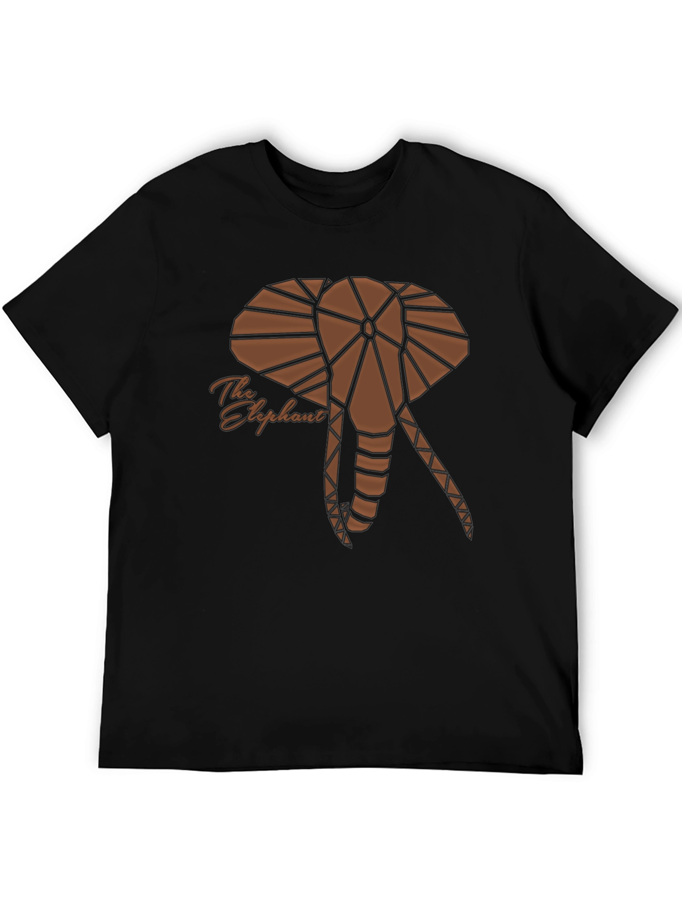 Geometric Elephant Graphic Tee - Stylish Black T-Shirt