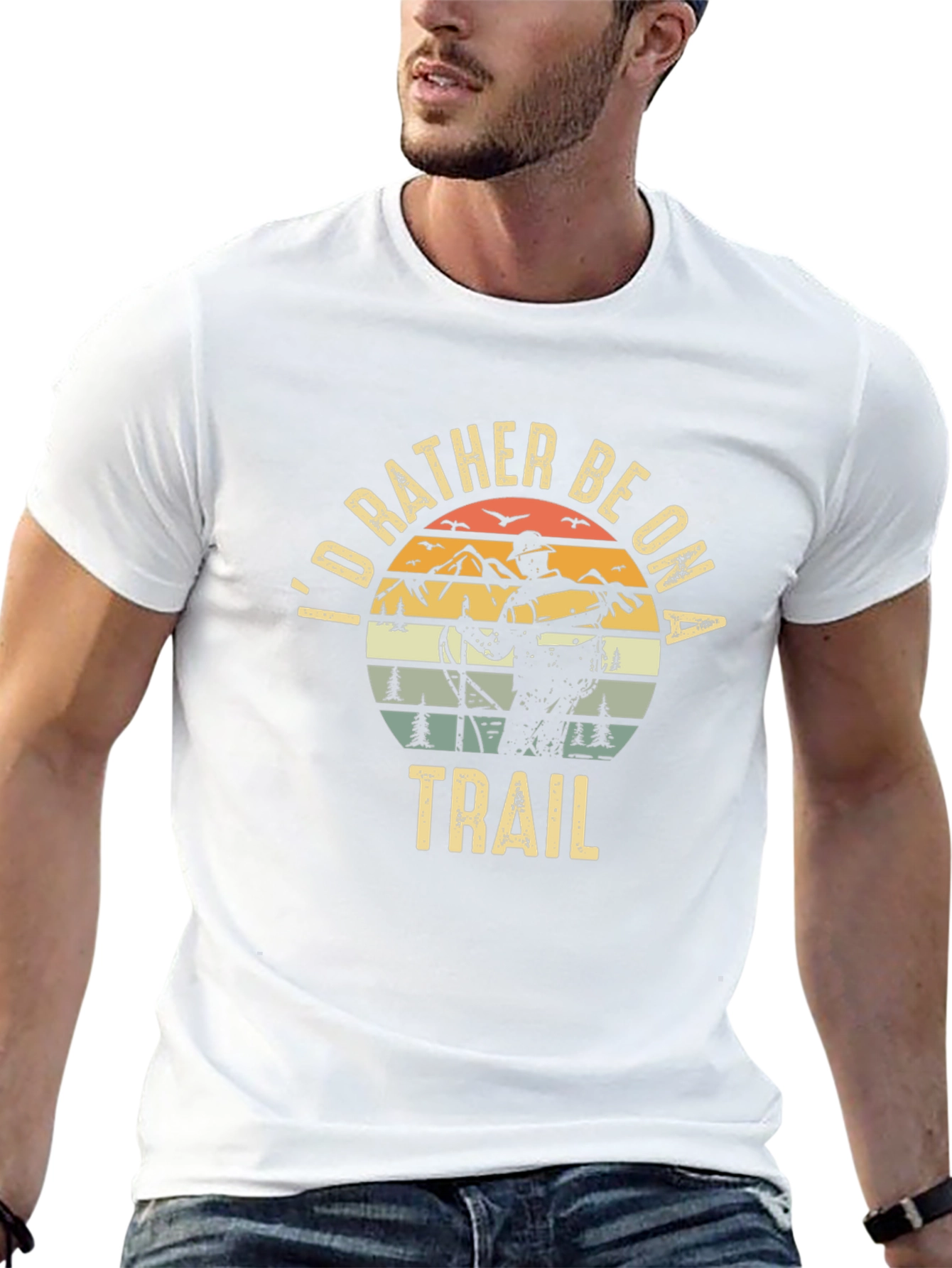 Retro Hiking T-Shirt - Id Rather Be On Trail