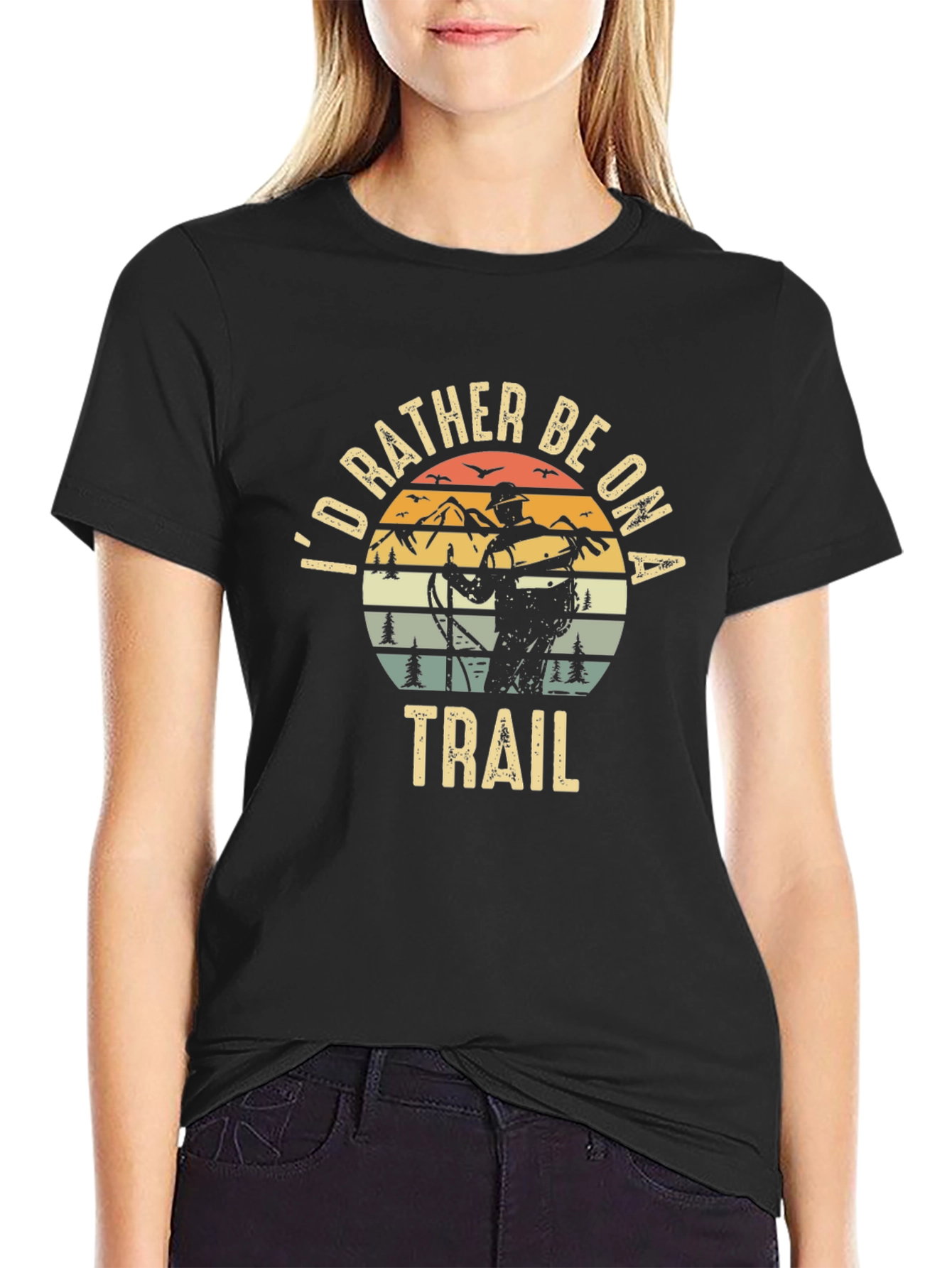 Retro Hiking T-Shirt - Id Rather Be On Trail
