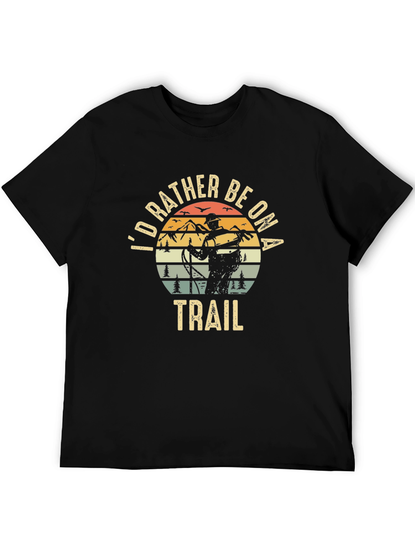 Retro Hiking T-Shirt - Id Rather Be On Trail