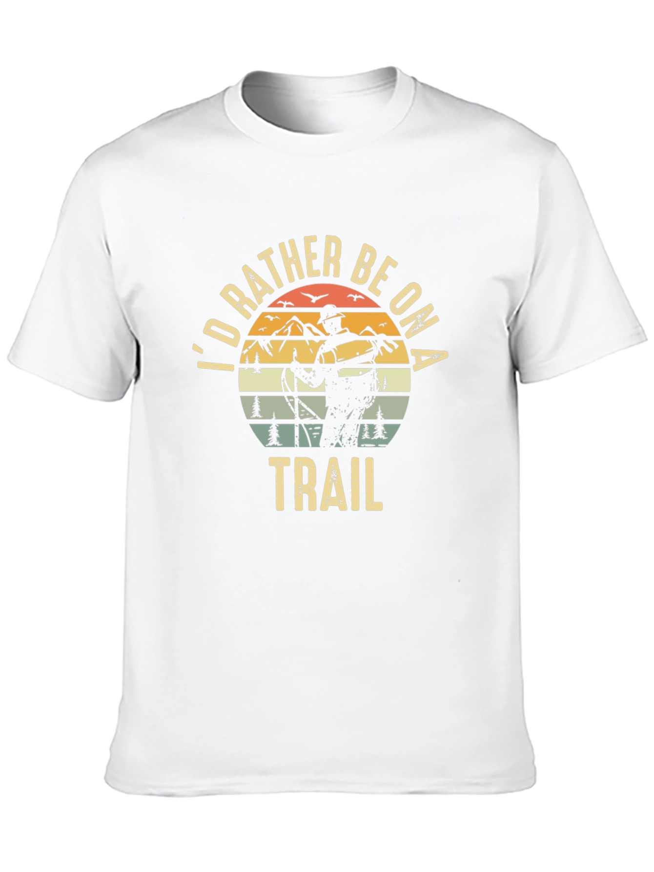 Retro Hiking T-Shirt - Id Rather Be On Trail