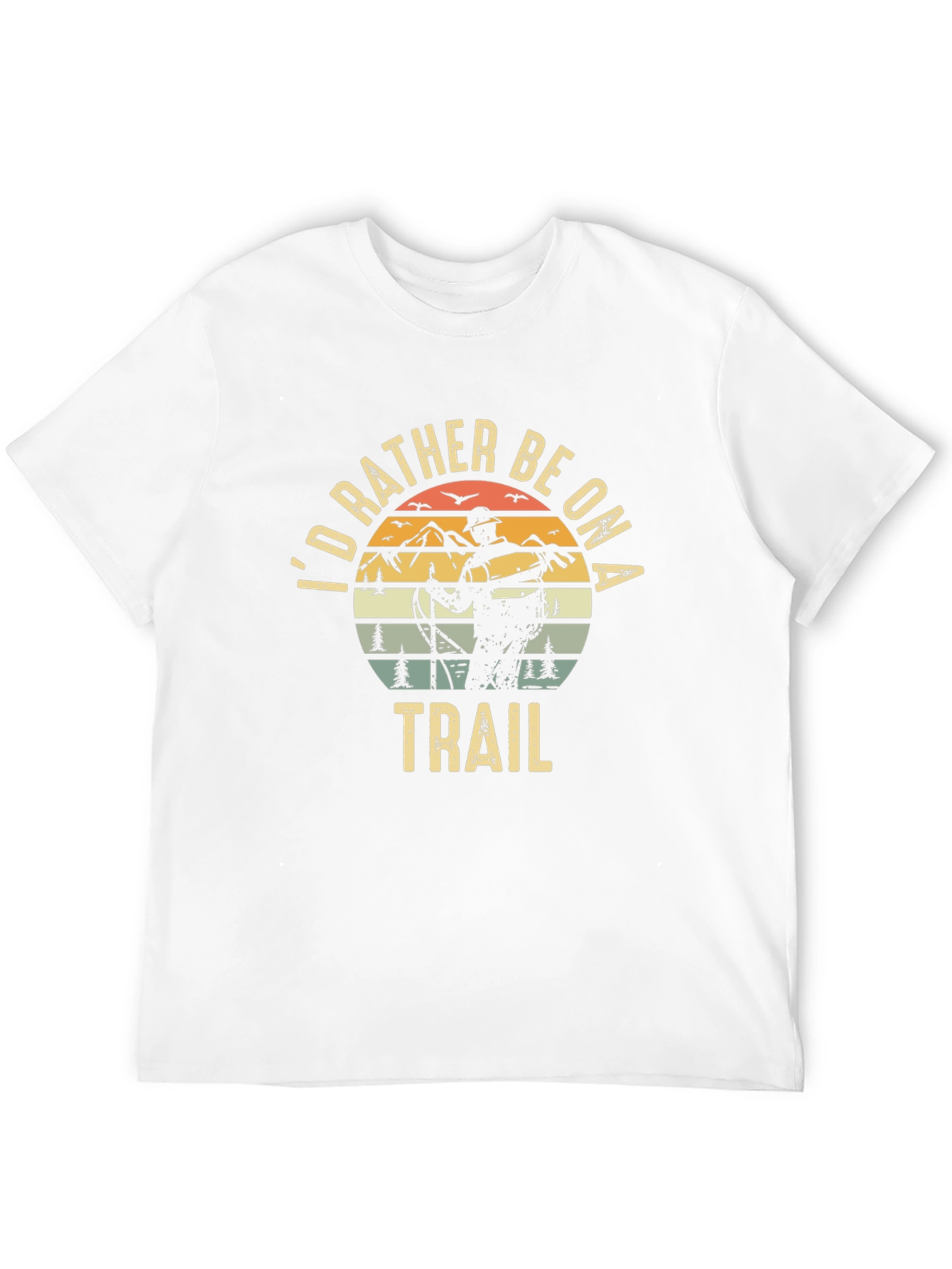 Retro Hiking T-Shirt - Id Rather Be On Trail