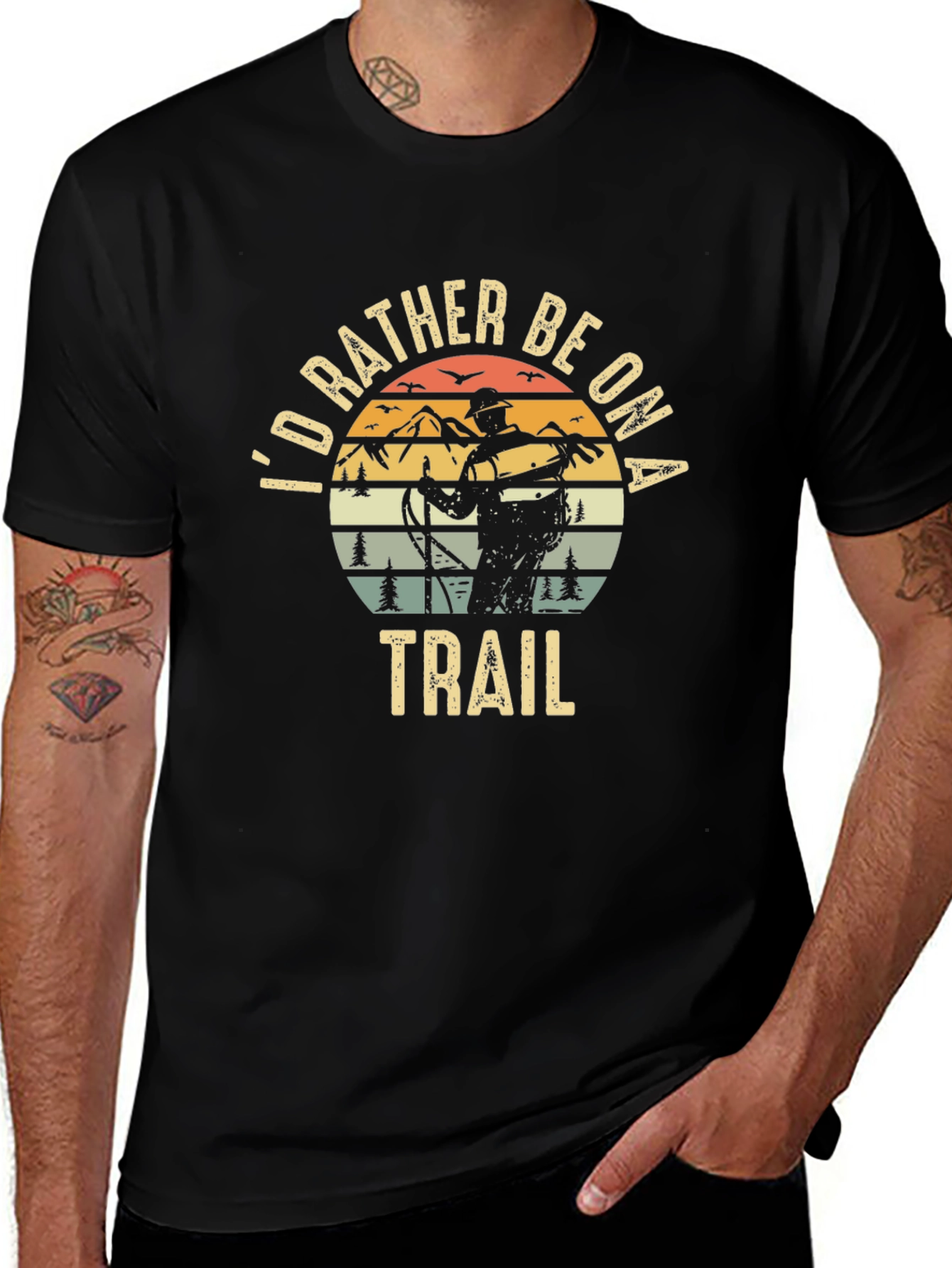 Retro Hiking T-Shirt - Id Rather Be On Trail