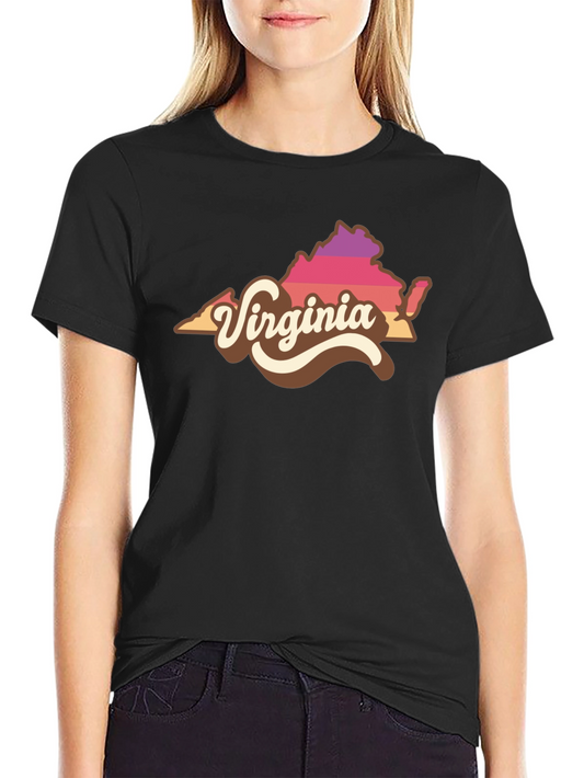 Retro Virginia State Graphic Tee - Black