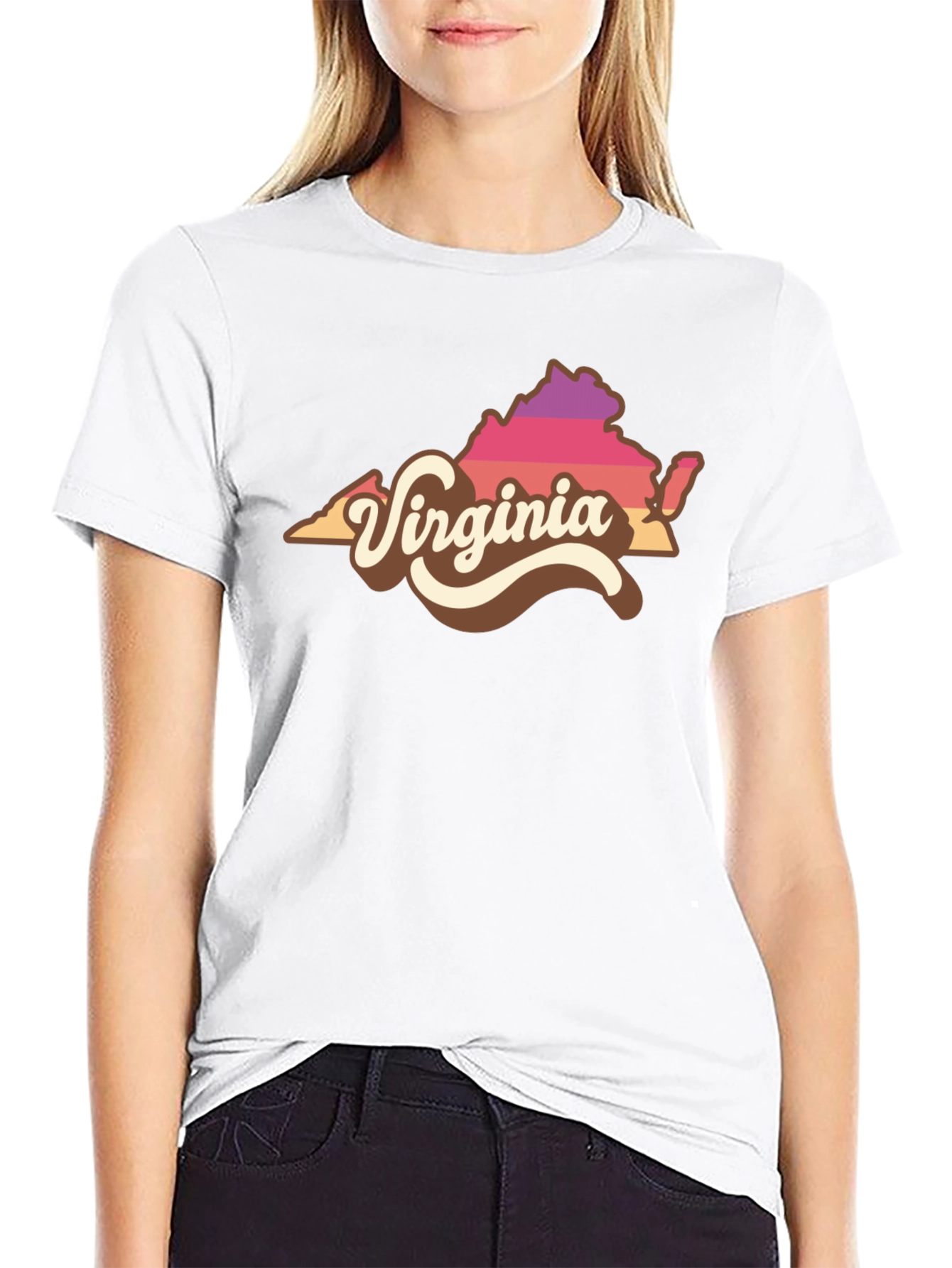 Retro Virginia State Graphic Tee - Black