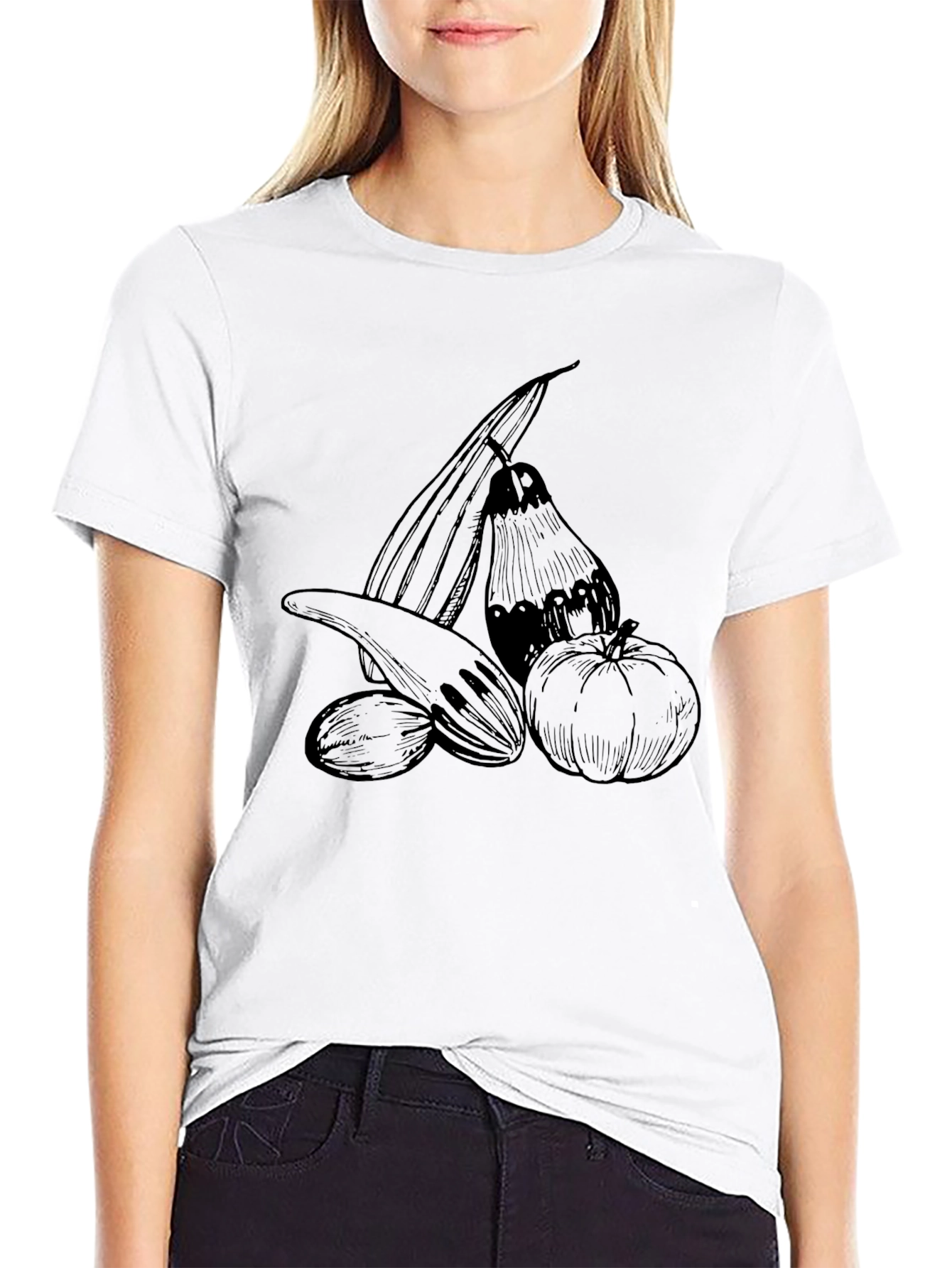 Mens Black Graphic Tee - Harvest Vegetables