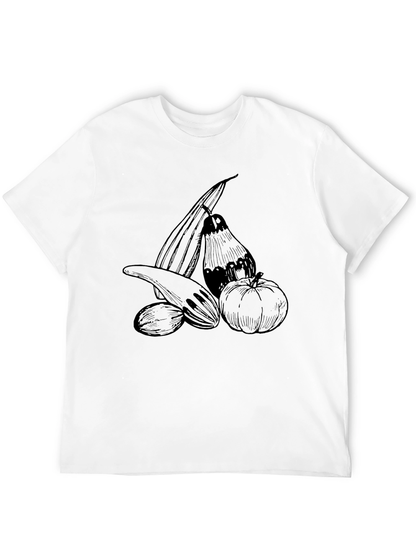 Mens Black Graphic Tee - Harvest Vegetables
